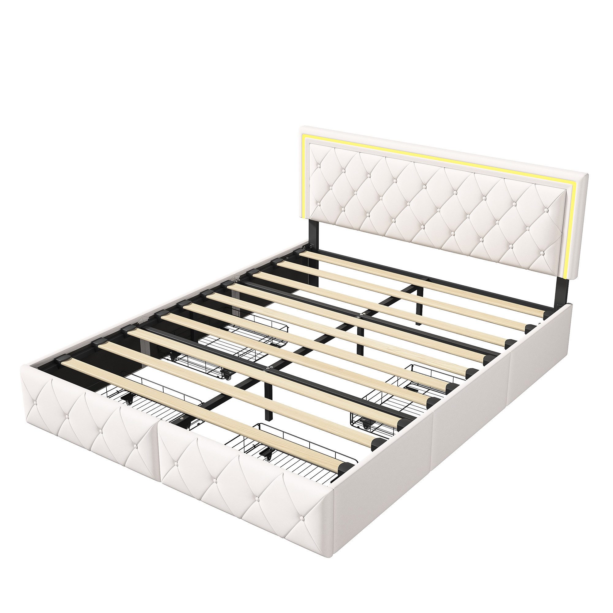 Gdood Polsterbett Stauraumbett LED Doppelbett (Verstellbare günstig online kaufen