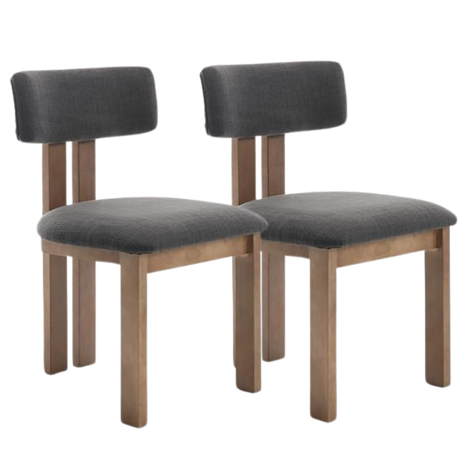 CHAIRUS Esszimmerstuhl 2er Set Retro-Küchenstühle mit Polster & Massivholzbeinen–Leinen/Samt (2 St)