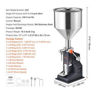 VEVOR Küchenmaschine VEVOR 5–50 ml Abfüllmaschine Manuell Flüssigkeitsabfüllmaschine