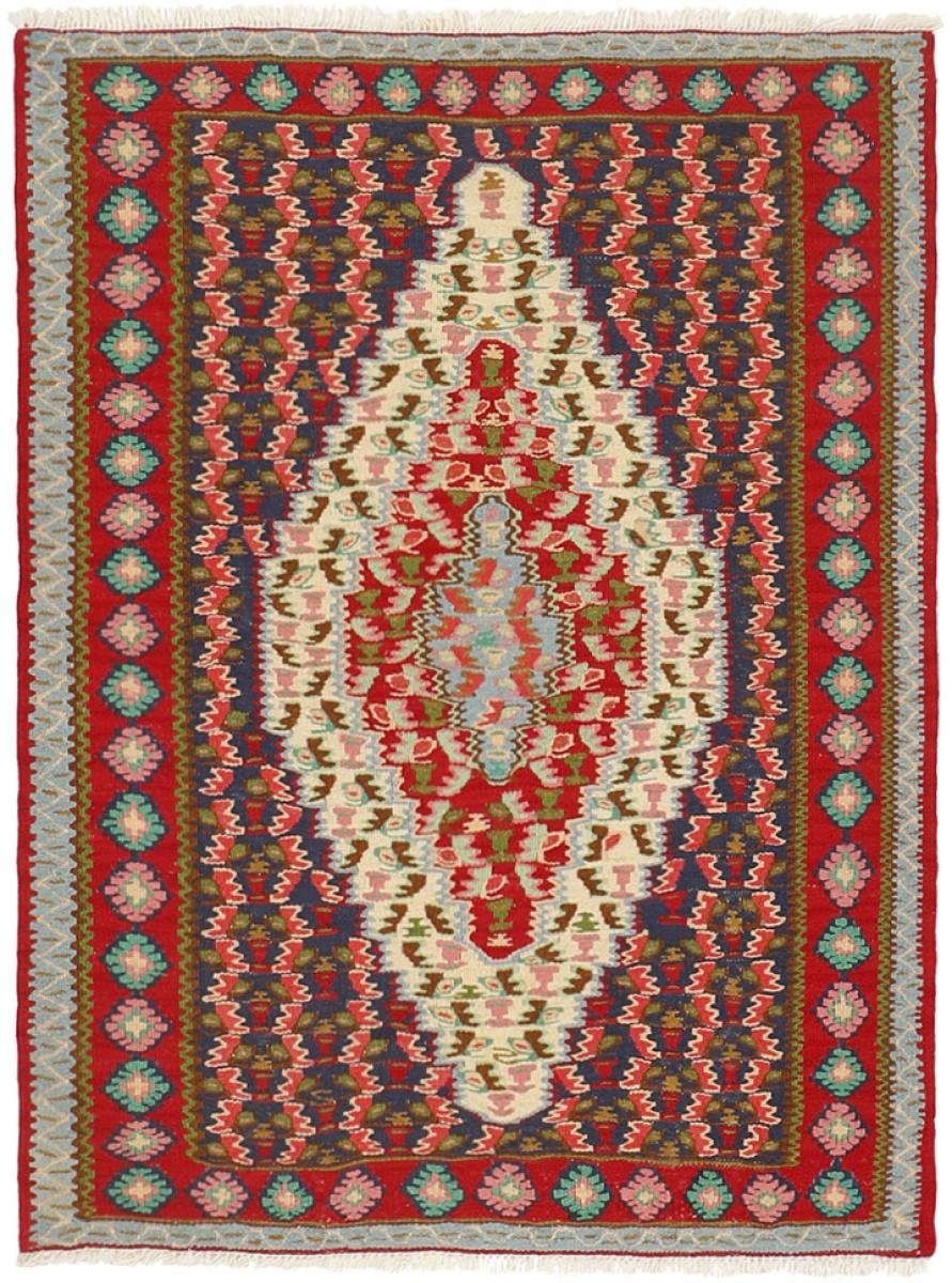 Orientteppich Kelim Senneh 77x105 Handgeknüpfter Orientteppich / Perserteppich, Nain Trading, rechteckig, Höhe: 4 mm