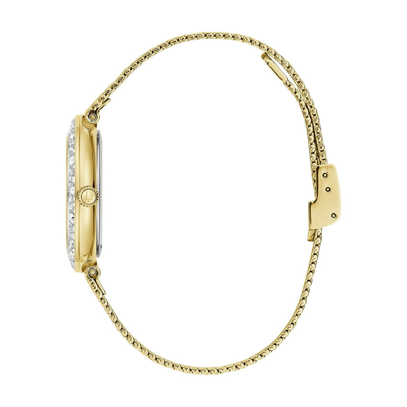 Bulova Quarzuhr Goddess of Time 98L321, Armbanduhr, Damenuhr, Edelstahlarmband, analog, Kristallsteine