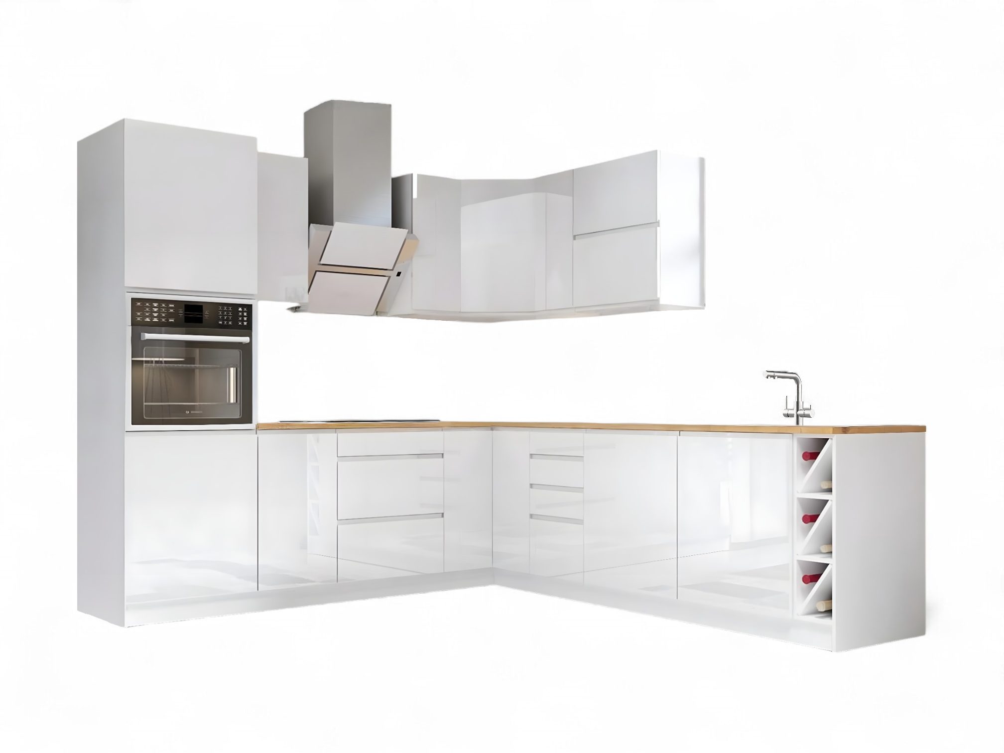 ROYAL24_MARKT Winkelküche K67-G250 L - Aspen - Praktische Lösungen für eine elegante Küche, (Komplett Set), Premium - Modern - Exzellent.