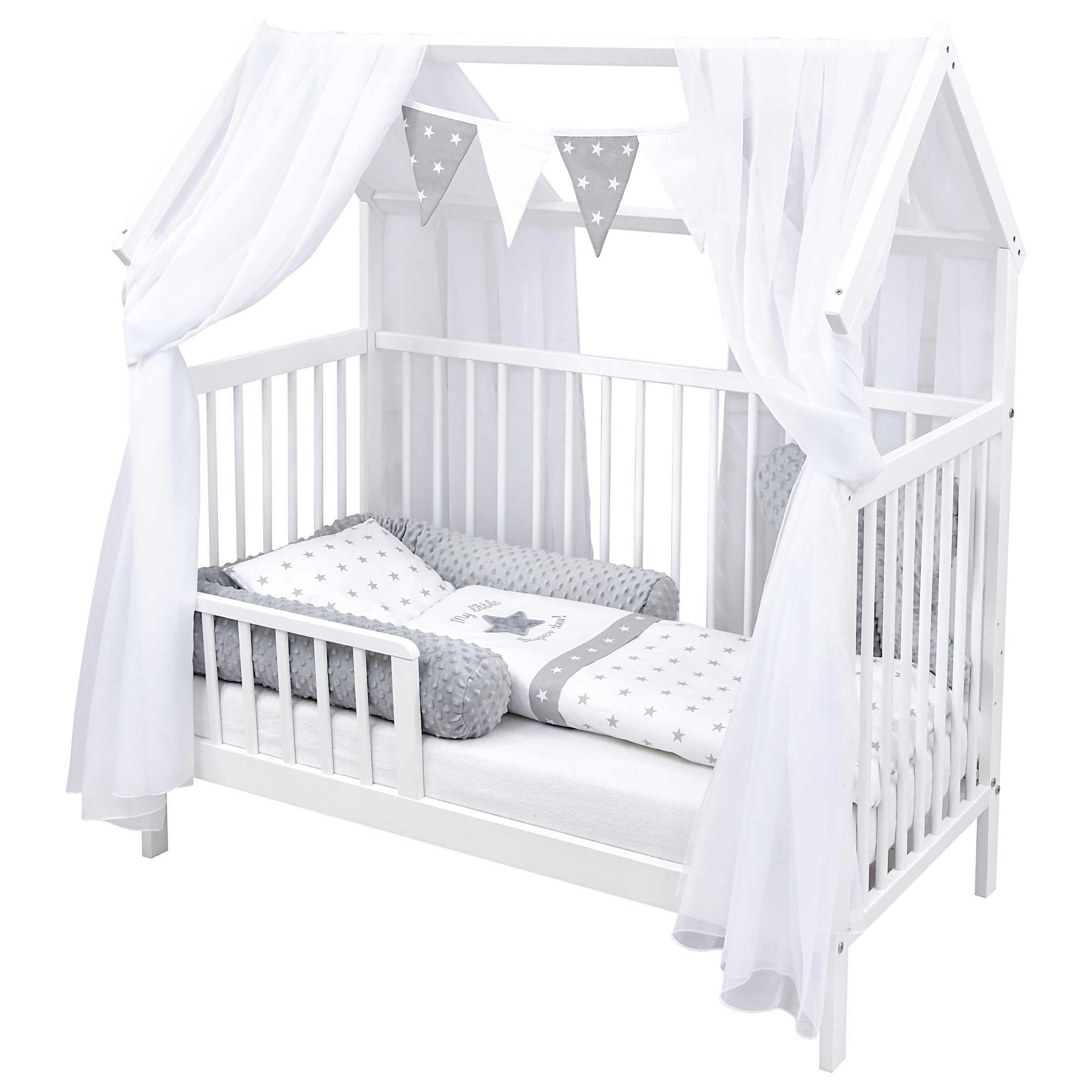 Baby-Delux Komplettbett Hausbett Babybett Schutzgitter Komplettset, günstig online kaufen