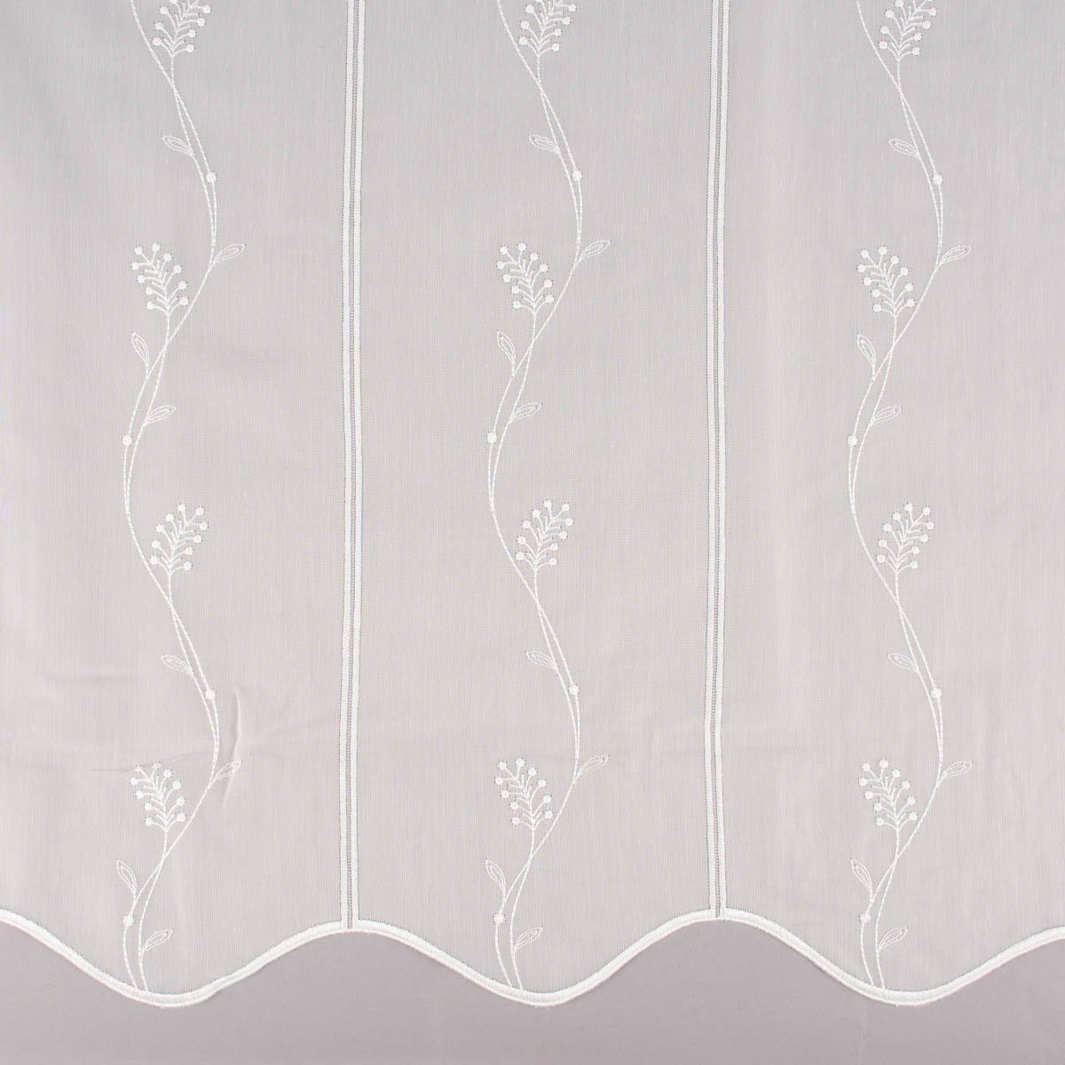 SCHÖNER LEBEN. Meterware Scheibengardine nähfrei Stickerei Blütenranken ecr günstig online kaufen