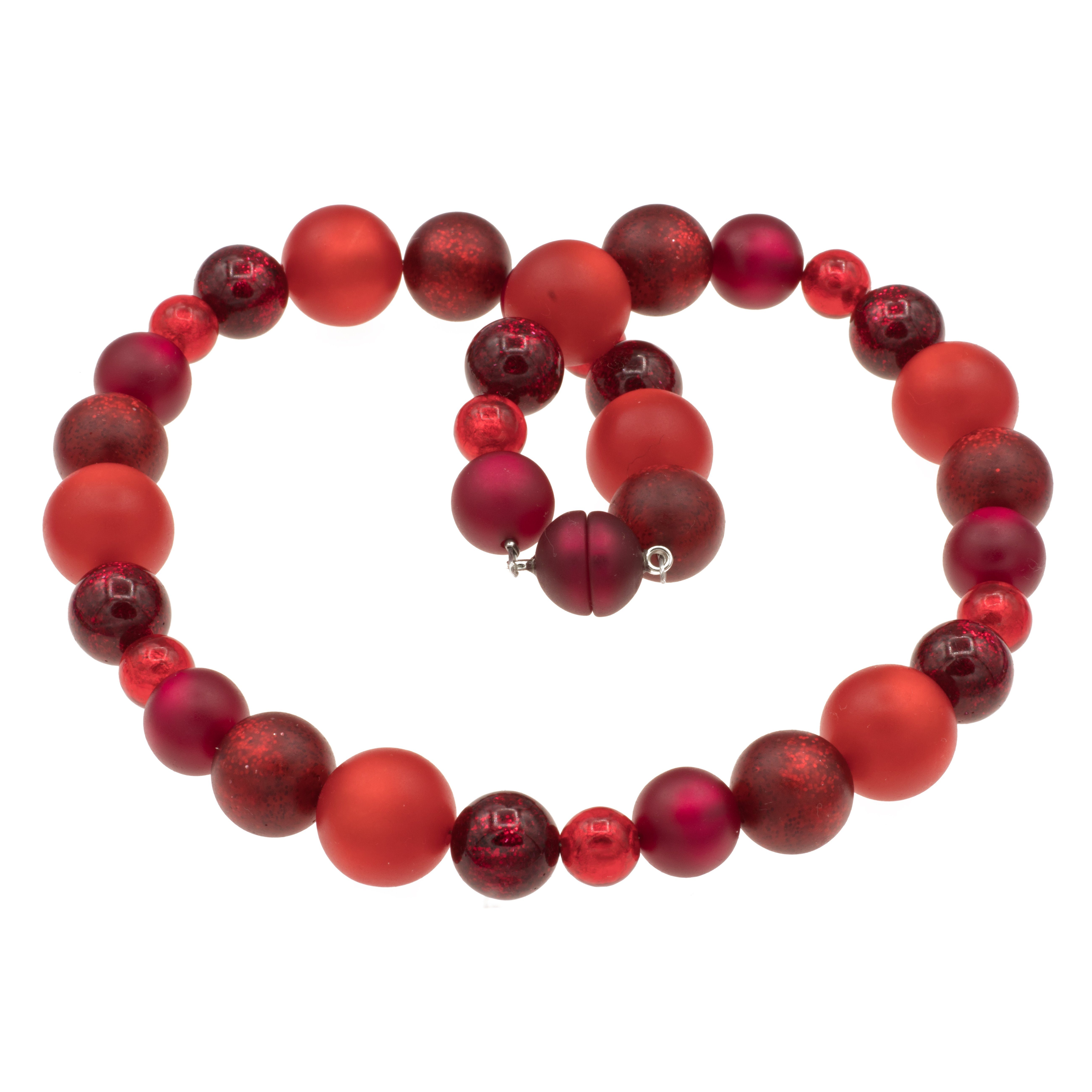 Bella Carina Perlenkette Kette mit Polaris und Murano Glas Perlen rot, mit günstig online kaufen