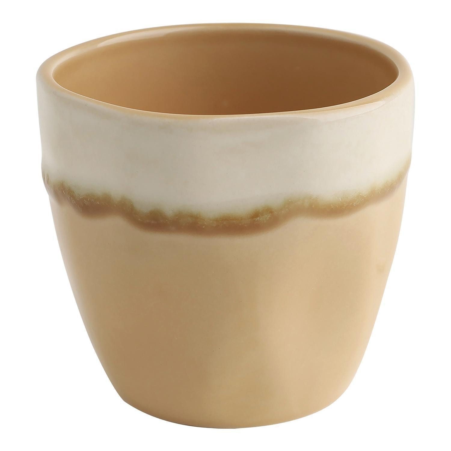 CreaTable Tasse Teebecher SQUEEZY MOCHA MOUSSE, 350 ml, Braun, 1-tlg., Steinzeug, Beige, glasiert