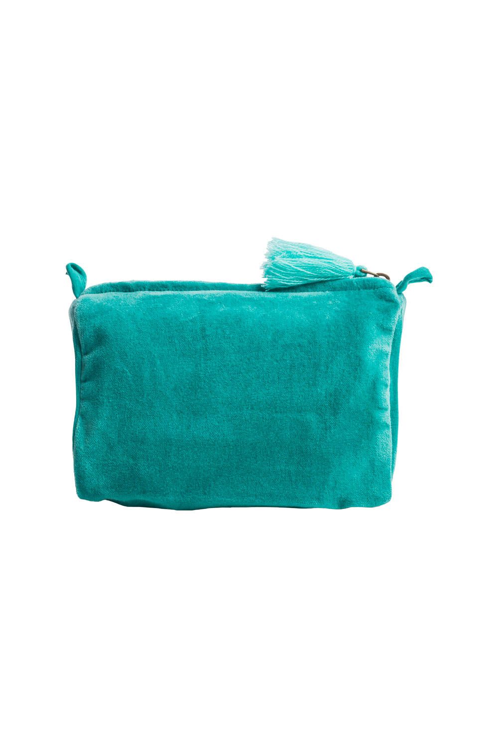 Tranquillo Kosmetiktasche Kosmetiktasche VELVET BLOSSOMS - klein, Samtige Oberfläche mit aufwendiger Stickerei und Quasten-Zipper