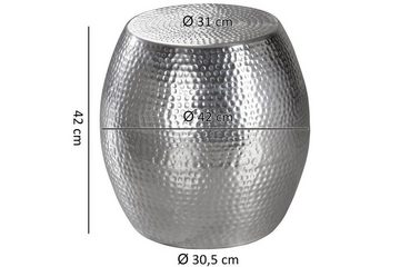 tinkaro Beistelltisch BESFORT Aluminium Dekotisch Silber