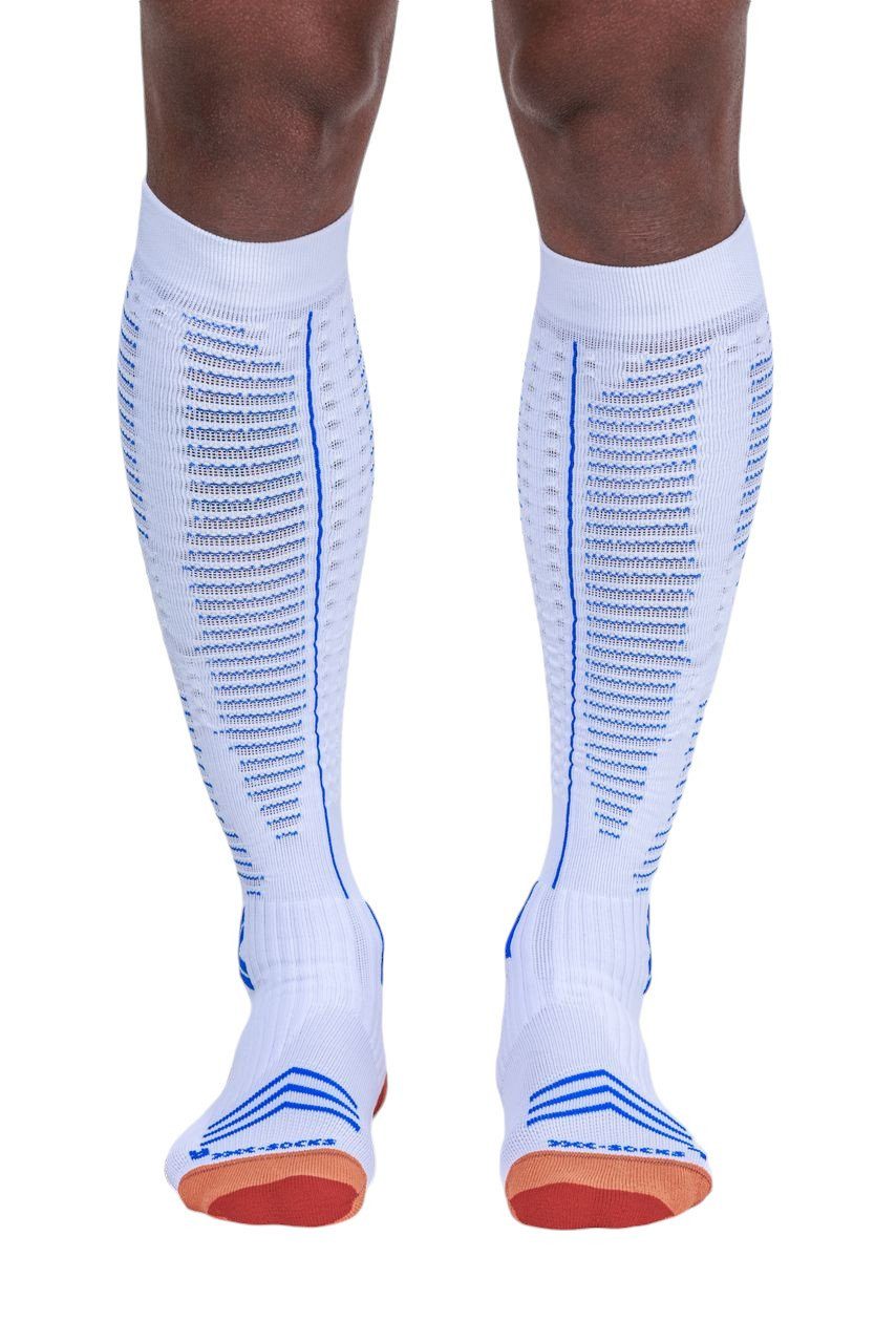 X-Socks Laufsocken Calf Run Expert Effektor OTC weiss/orange/blau Herren - 1 Paar