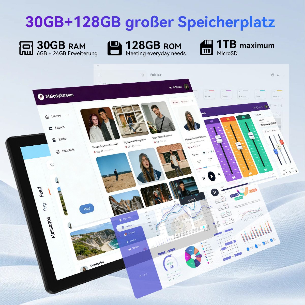 BUFO 10,1 Zoll, Octa-Core 4GB/6GB RAM+128GB, 1280x800 IPS HD, Android 15/16 Tablet (10", 128 GB, Android 16, WiFi 6)