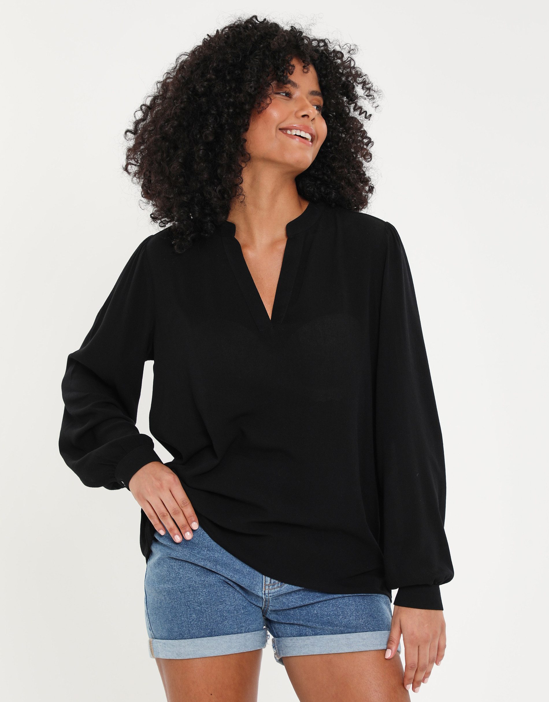 Blusentop THB Catheryn V Neck Blouse