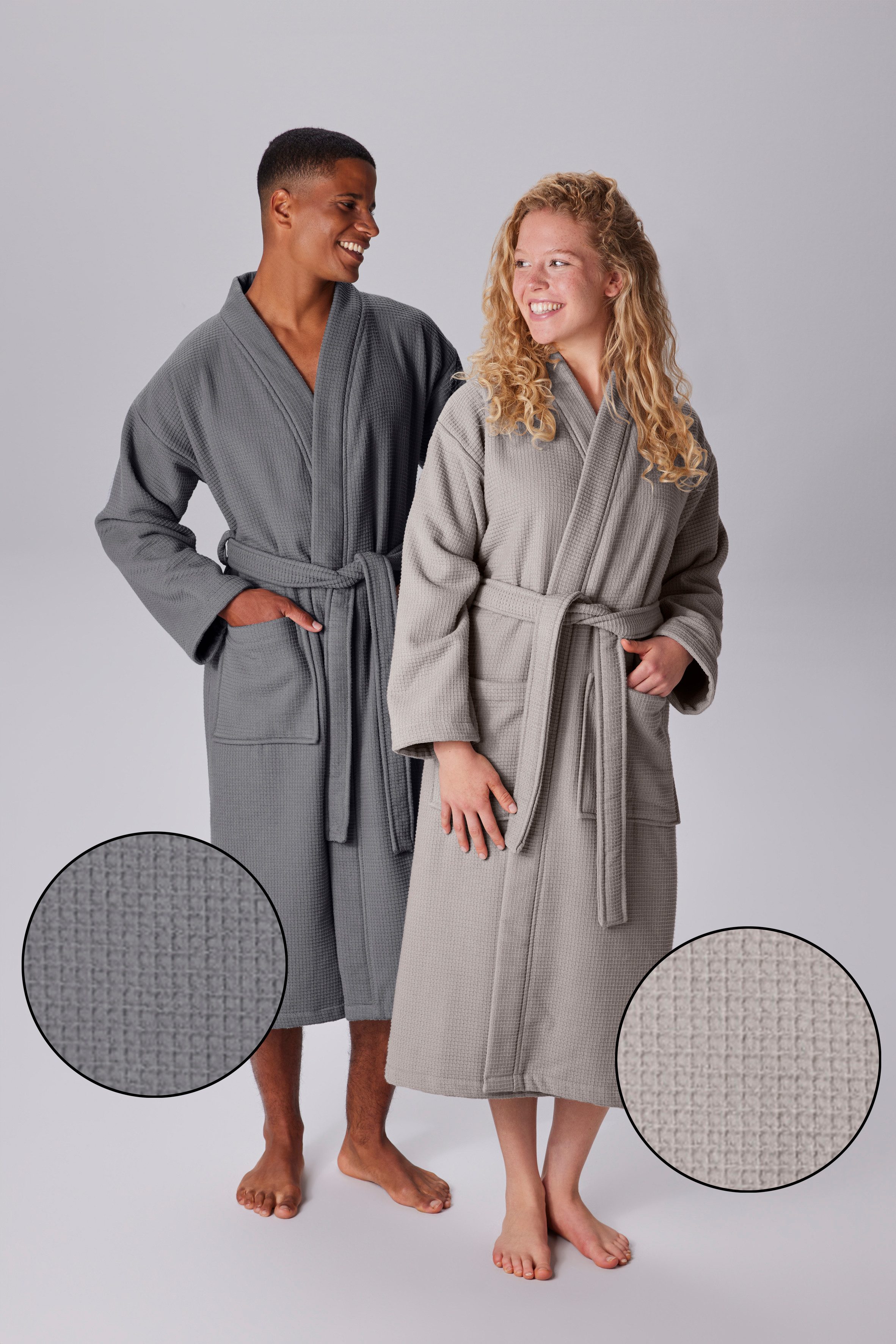 my home Unisex-Bademantel Merida, Waffelpiqué, Premium günstig online kaufen