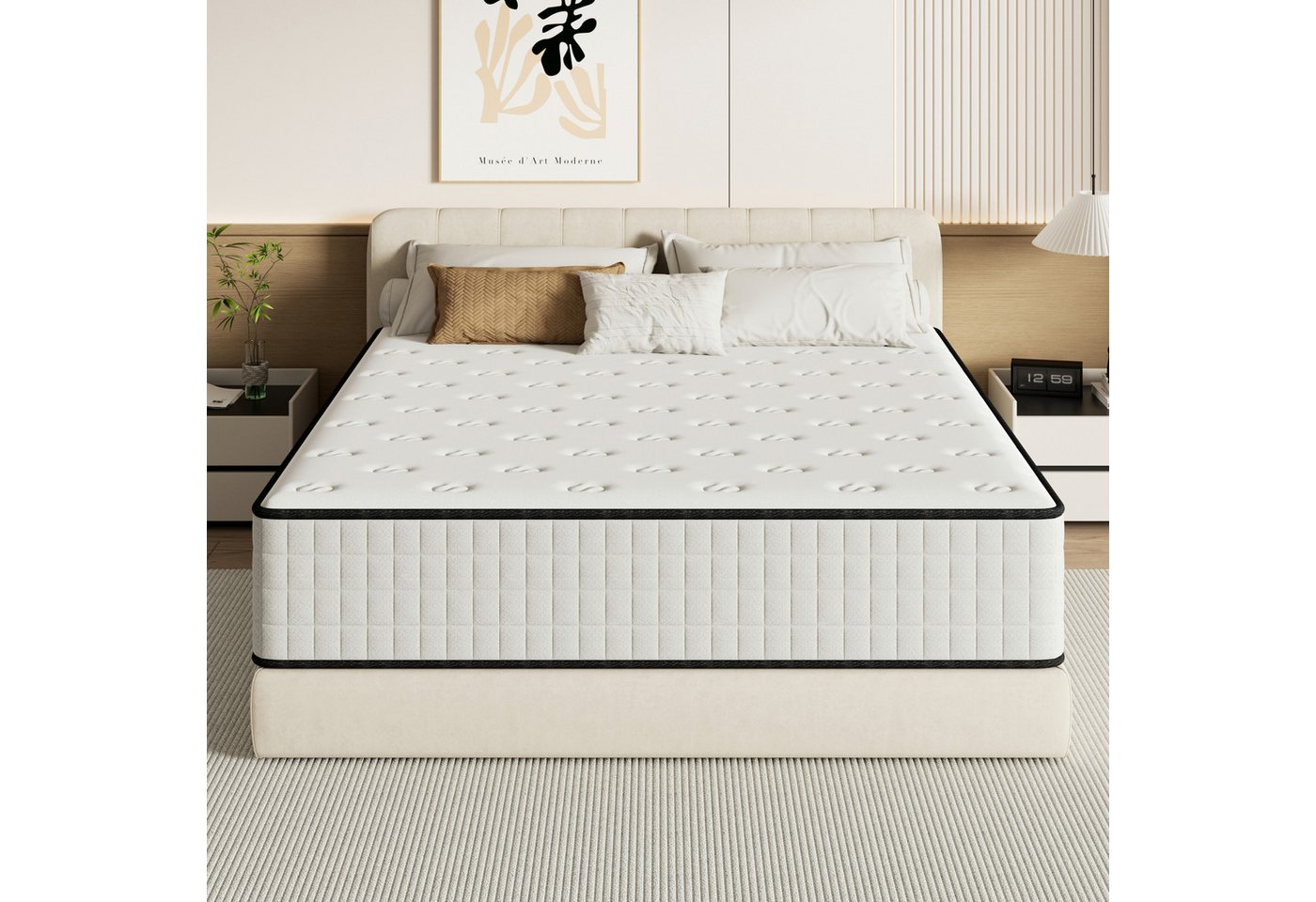 Komfortschaummatratze Memoryschaum Schaumstoffmatratze mit 7-Zonen-Stützung, H2/H3, DEWINNER, 30 cm hoch, Orthopädisch, atmungsaktiv, 140×200x30 cm
