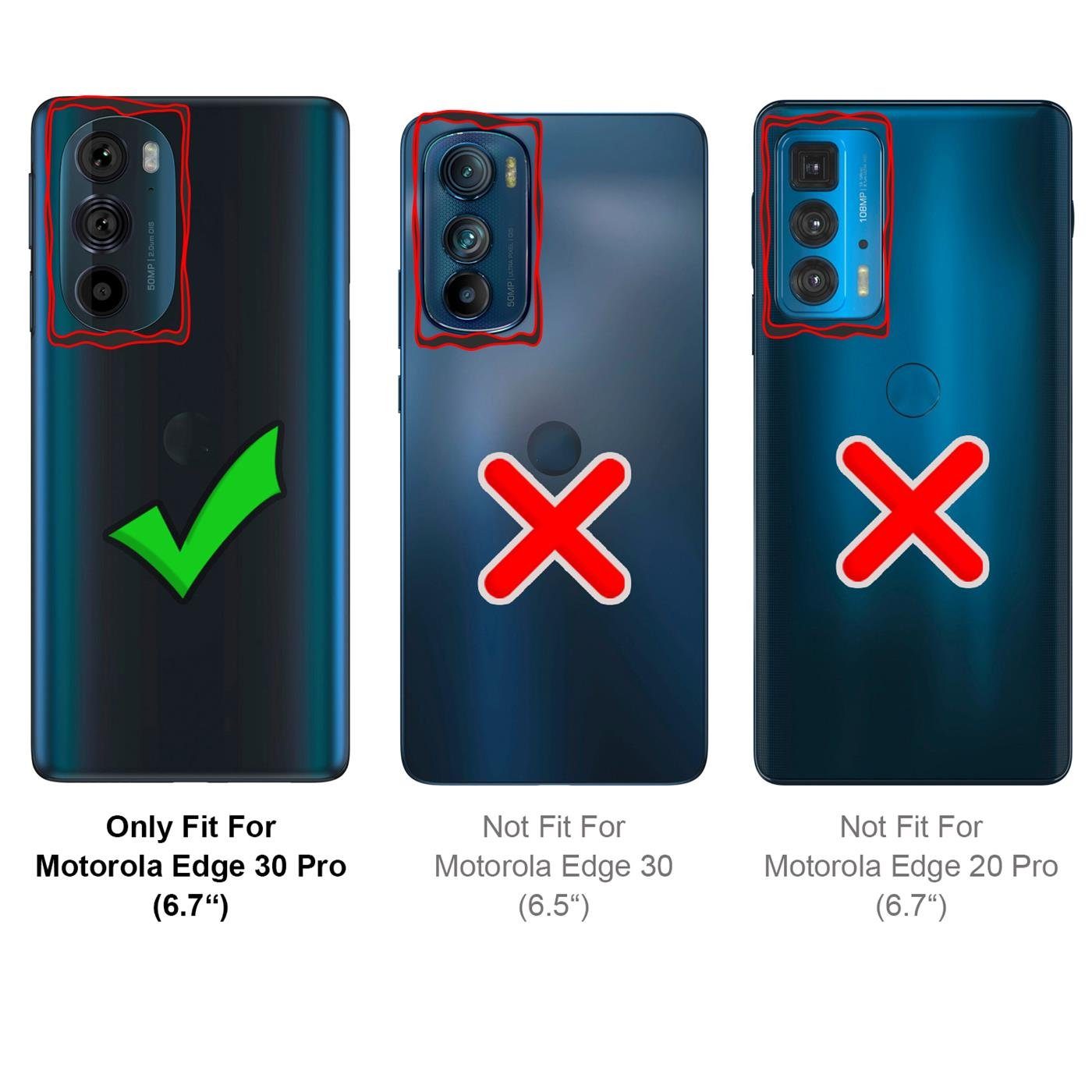 CoolGadget Handyhülle Wallet Klapp Tasche Book Case für Motorola Edge 30 Pro 6,7 Zoll, Hülle Klapphülle Flip Cover Etui Schutzhülle