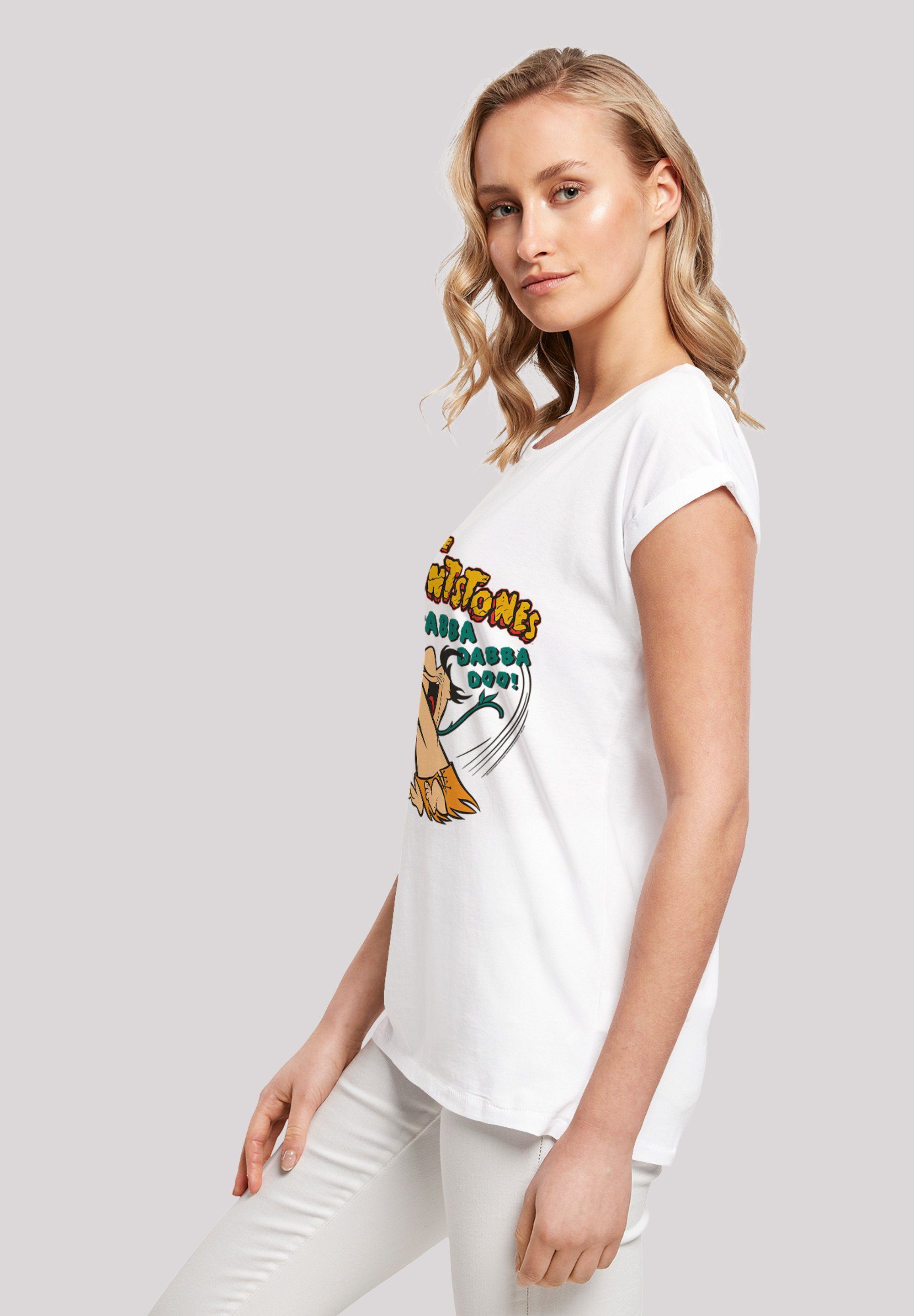 Damen Shirts F4NT4STIC T-Shirt Extended Shoulder T-Shirt Die Familie Feuerstein Fred Yabba Dabba Doo