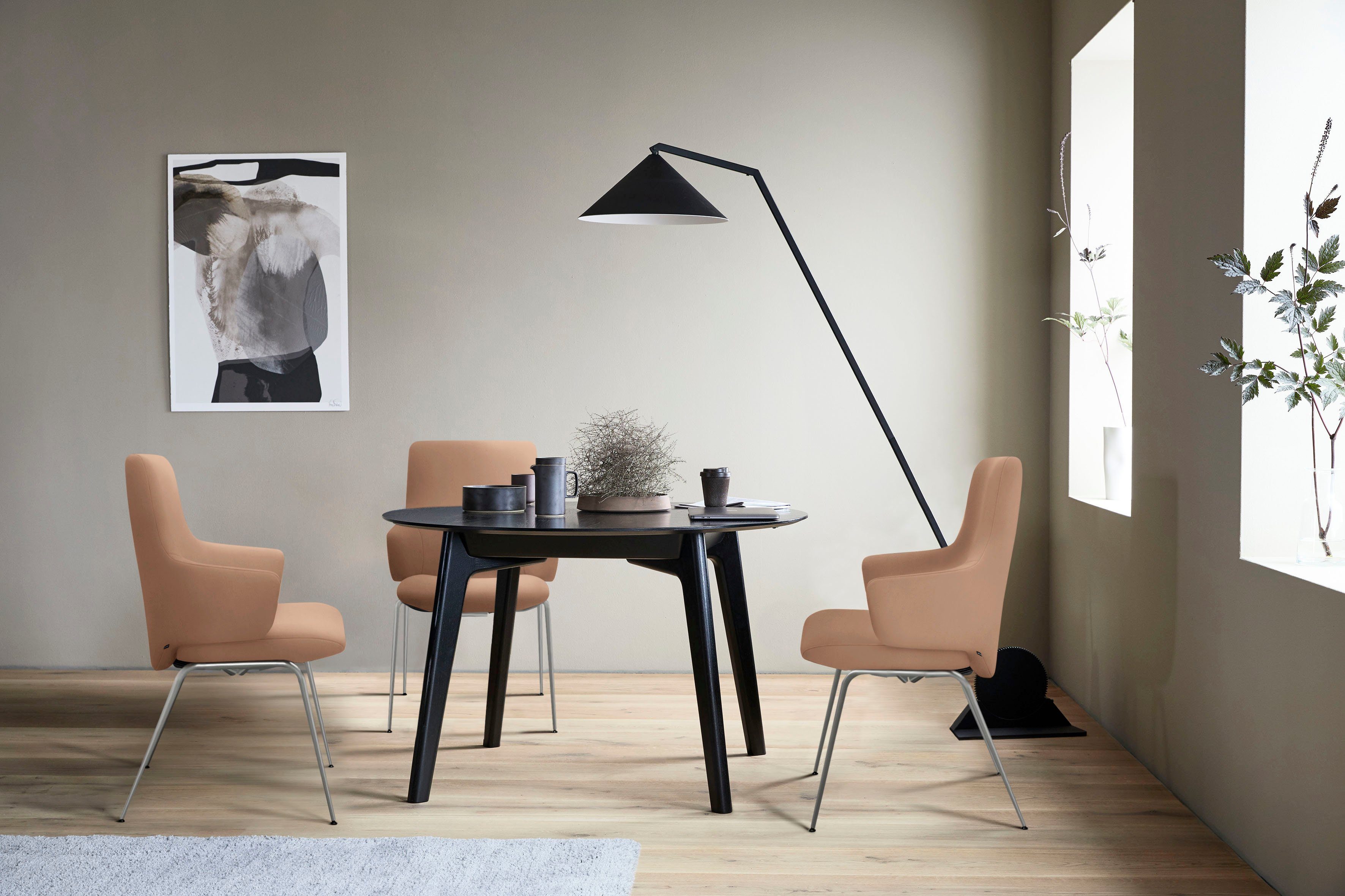 Stressless® Polsterstuhl Laurel, Low Back mit Armlehne, Größe L, mit Beinen aus Stahl in Schwarz matt