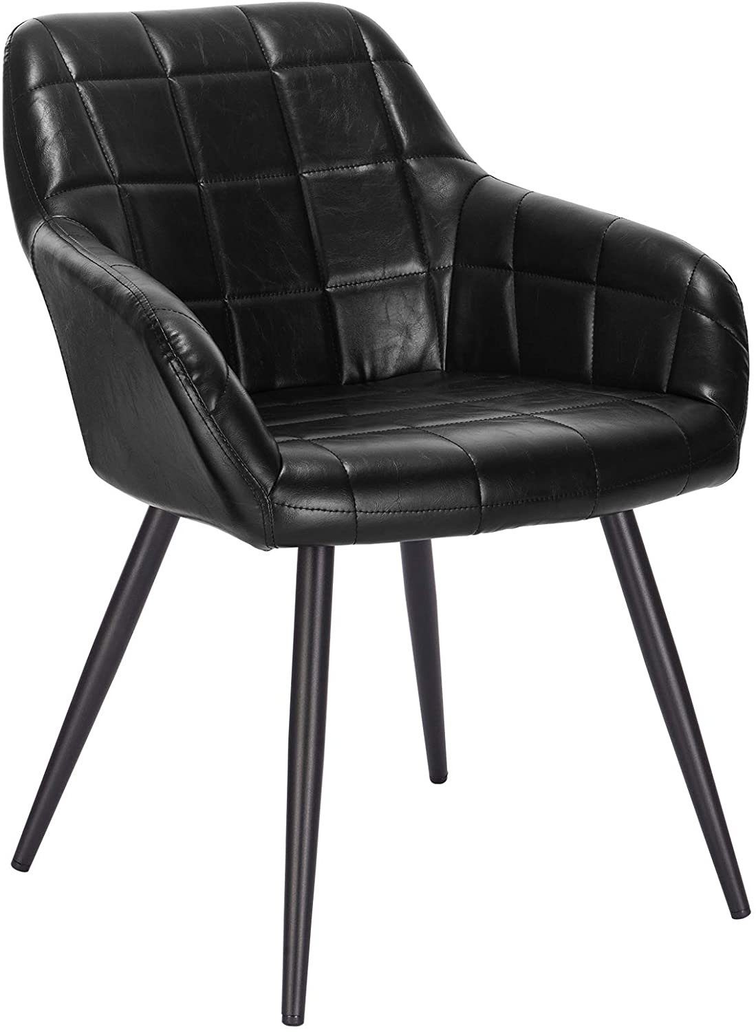 Woltu Esszimmerstuhl (1 St), mit Armlehne, Sitzfläche aus Kunstleder,  Metallbeine, Schwarz online kaufen | OTTO