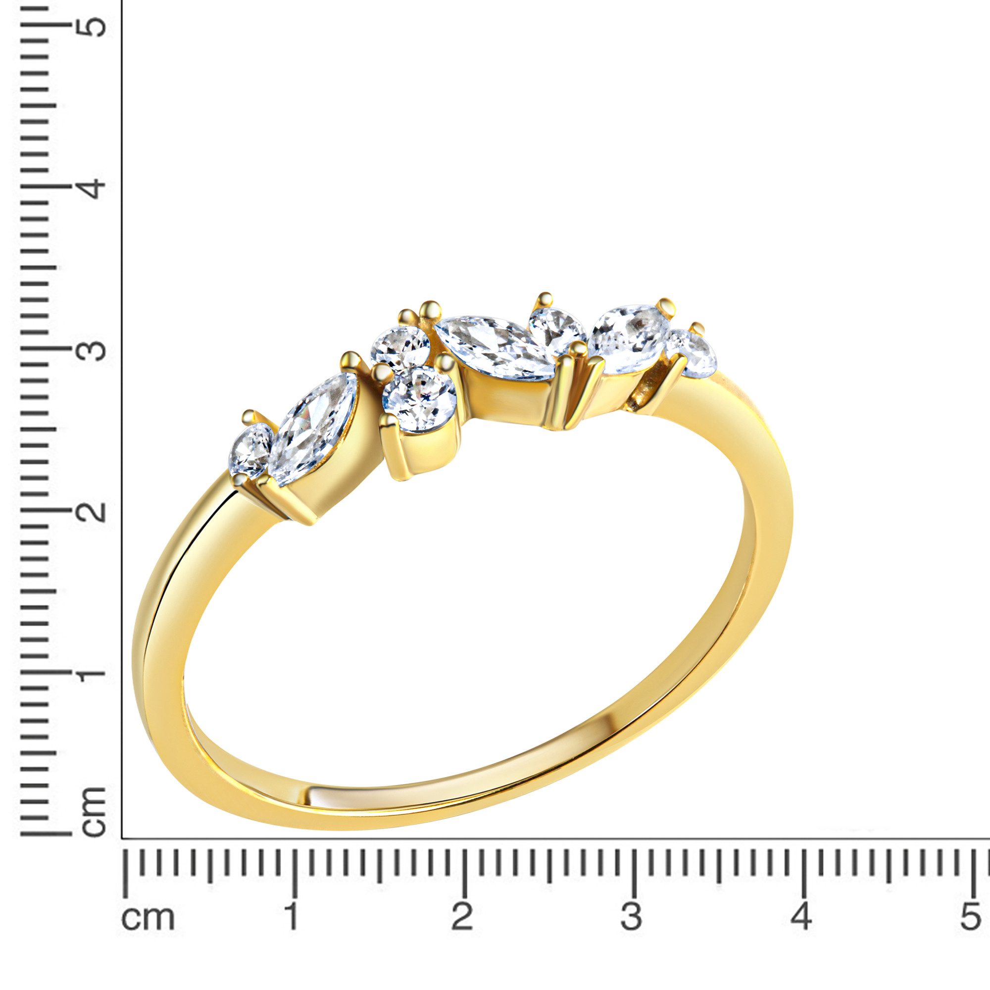 CELESTA Fingerring 375/- Gelbgold Zirkonia
