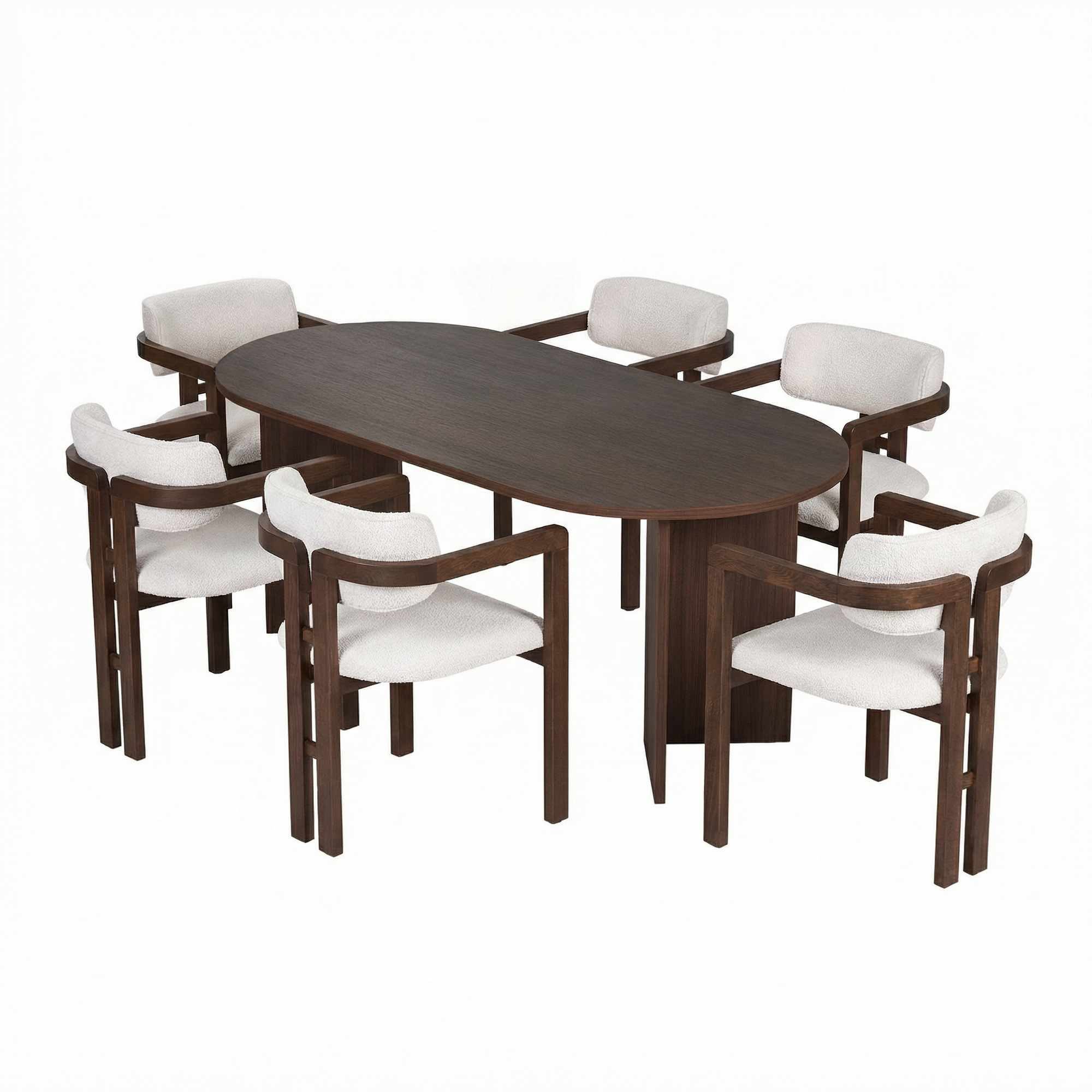 Skye Decor Essgruppe Sablin Boho Set, (Set, 7-tlg., 1 Tish, 6 Stühle), bestehend aus 6 Stühl und 1 Tish Modernes Esszimmer Set