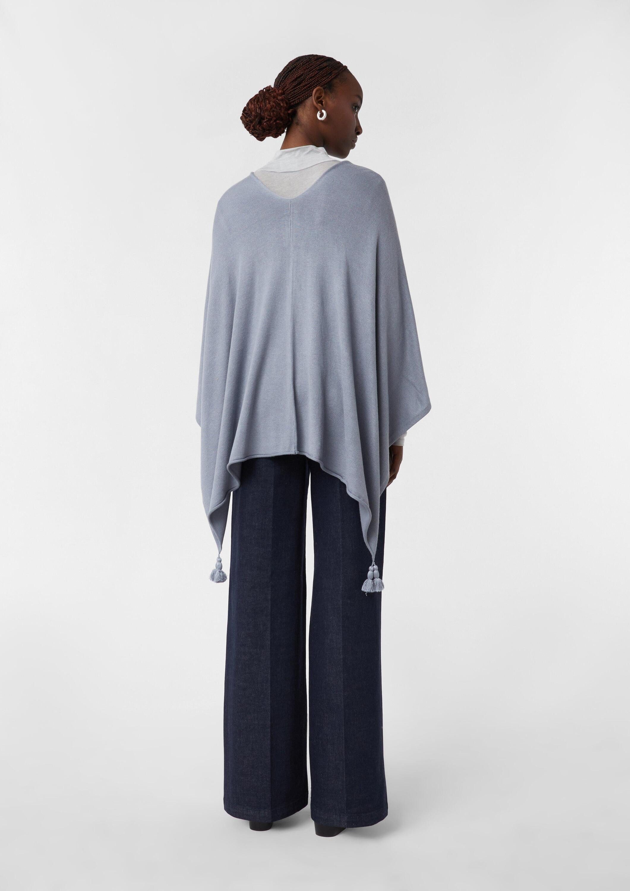 comma Poncho Indoor-Poncho Feinstrick-Poncho mit Quasten günstig online kaufen