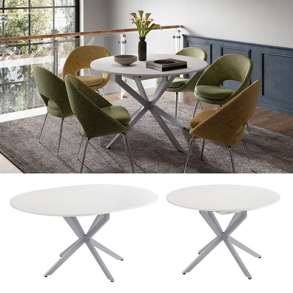 Vicco Esstisch Loyd, Weiß/Grau/Grau, 120 x günstig online kaufen