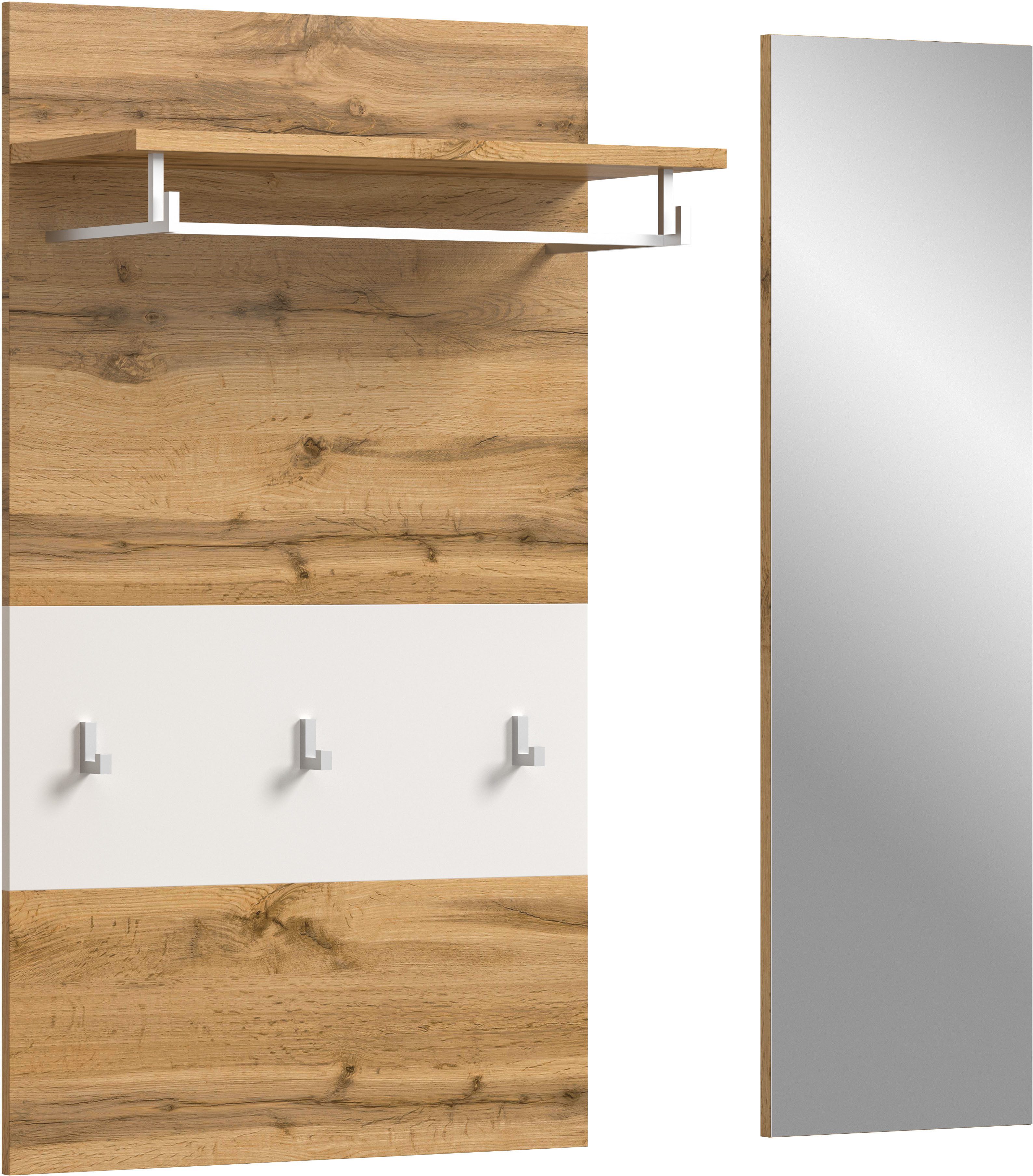 INOSIGN Garderobenpaneel AOSTA-PANEEL (2 St), Paneel mit Spiegel, Breite: 60 cm, Garderobe, Flur, Diele