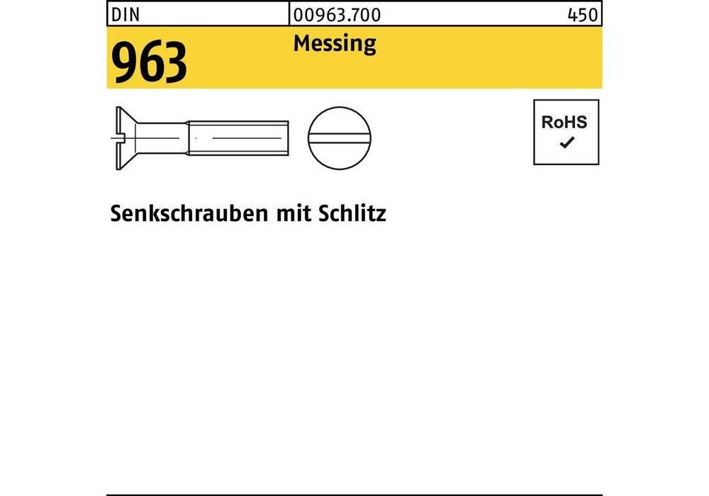 Messing 12 40 DIN x 963 M Senkschraube Senkschraube Schlitz