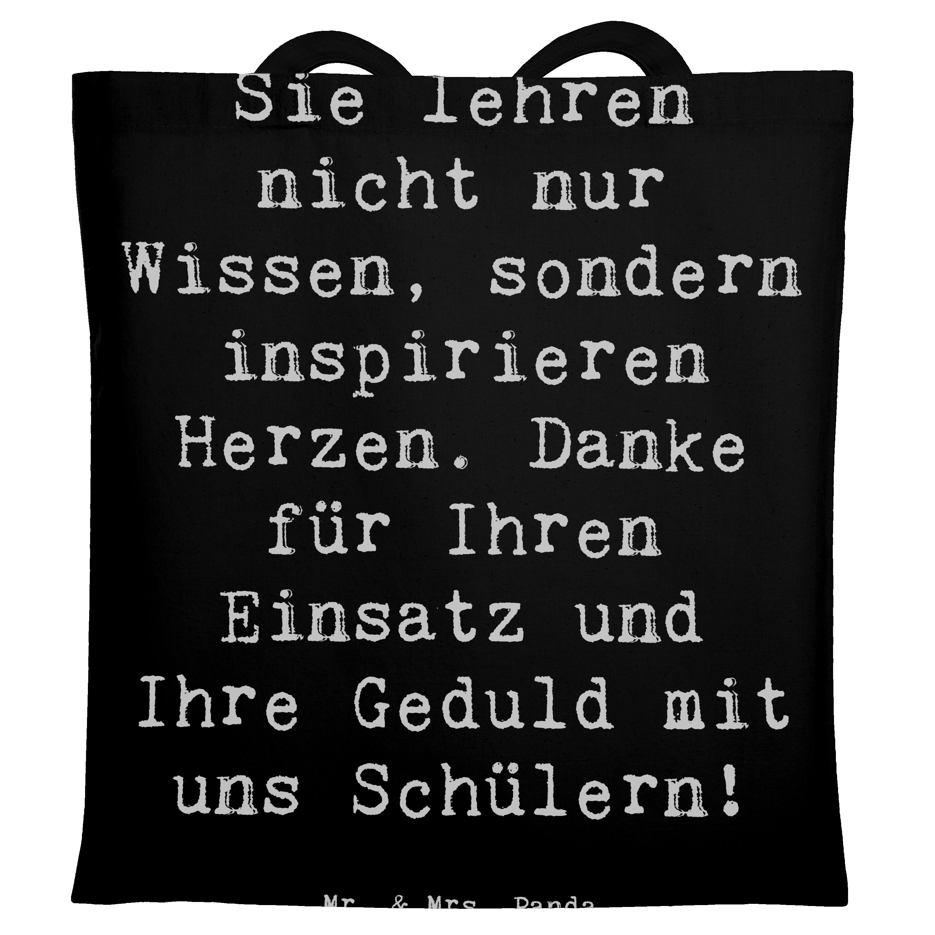 Tragetasche Danke Lehrer - Schwarz - Geschenk, Herzen inspirieren, Aufmerksamkeit