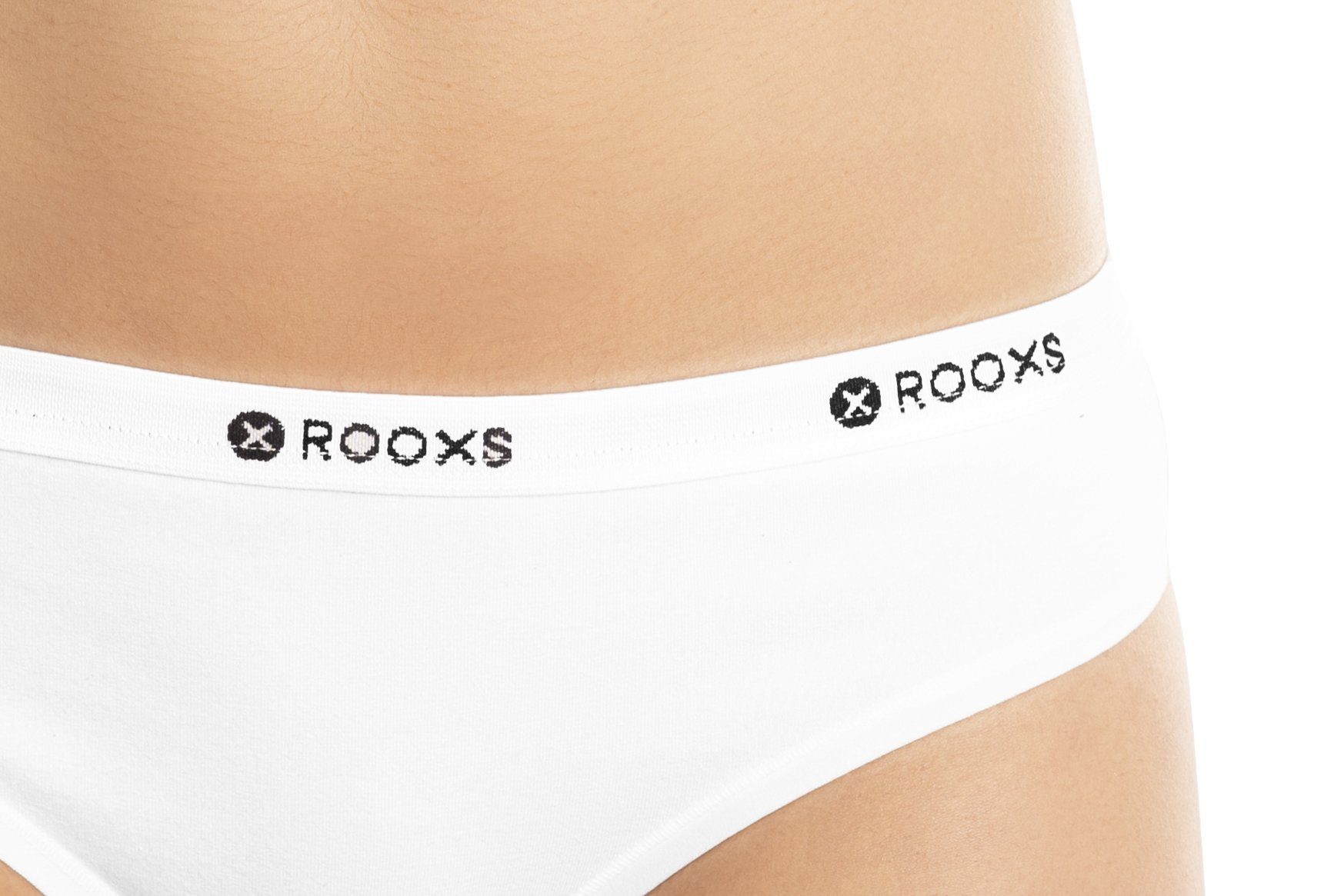 (3-St) ROOXS String Unterhosen Unterwäsche Damen Weiß Tanga Tanga Baumwolle