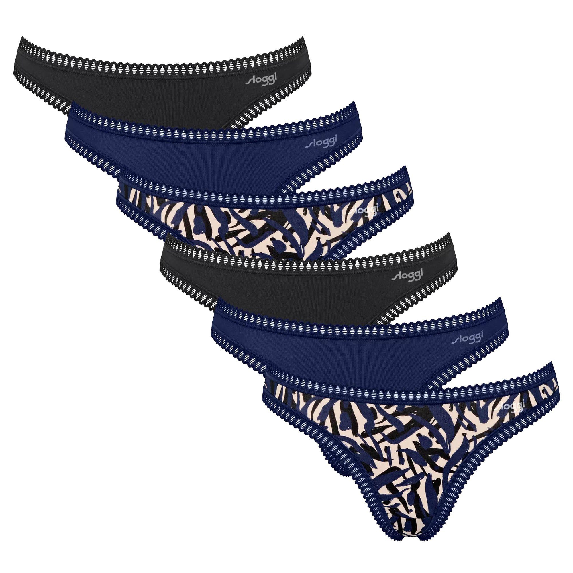 String Damen String 6er Pack Baumwolle