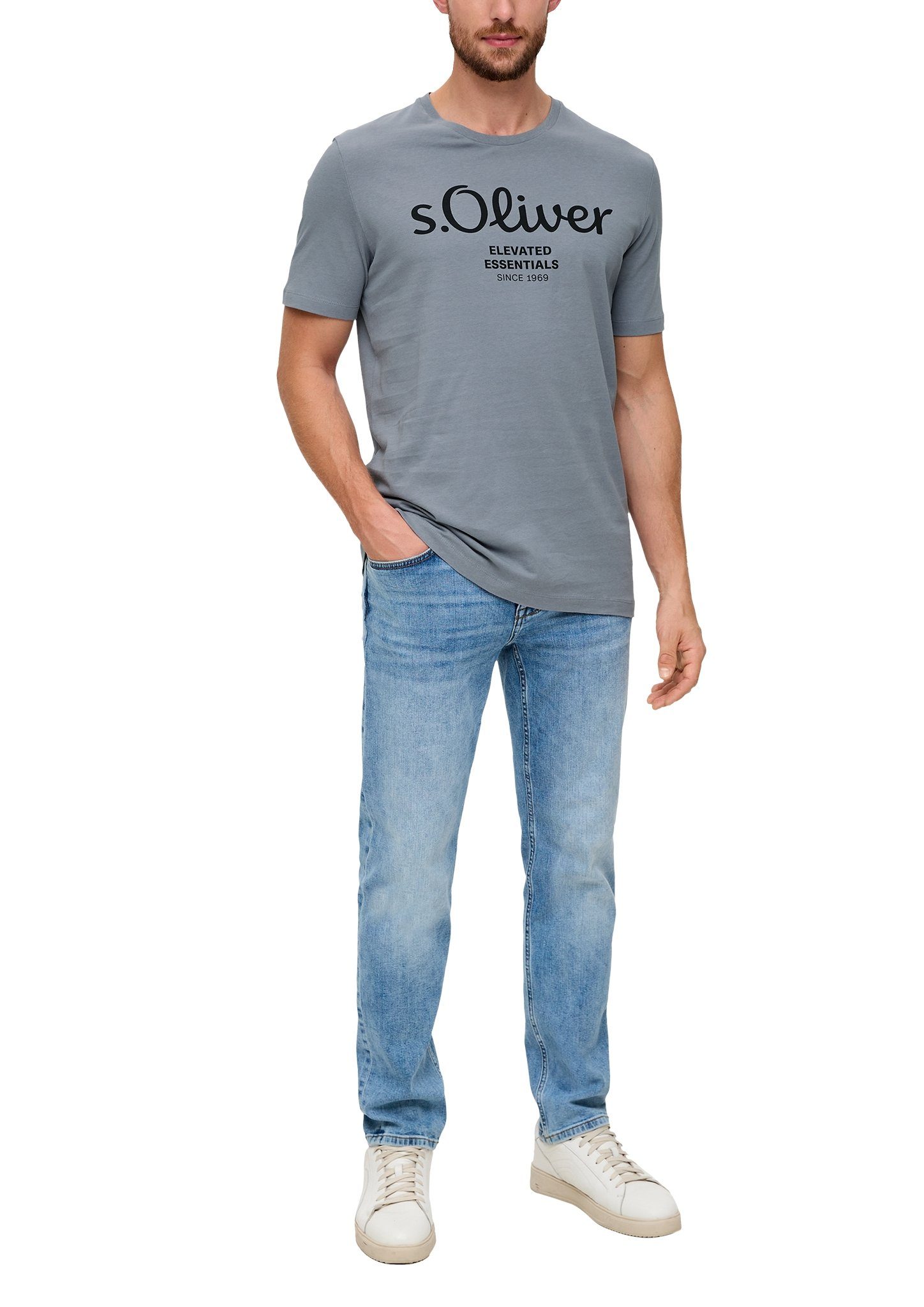 s.Oliver T-Shirt im sportiven Look grey mid