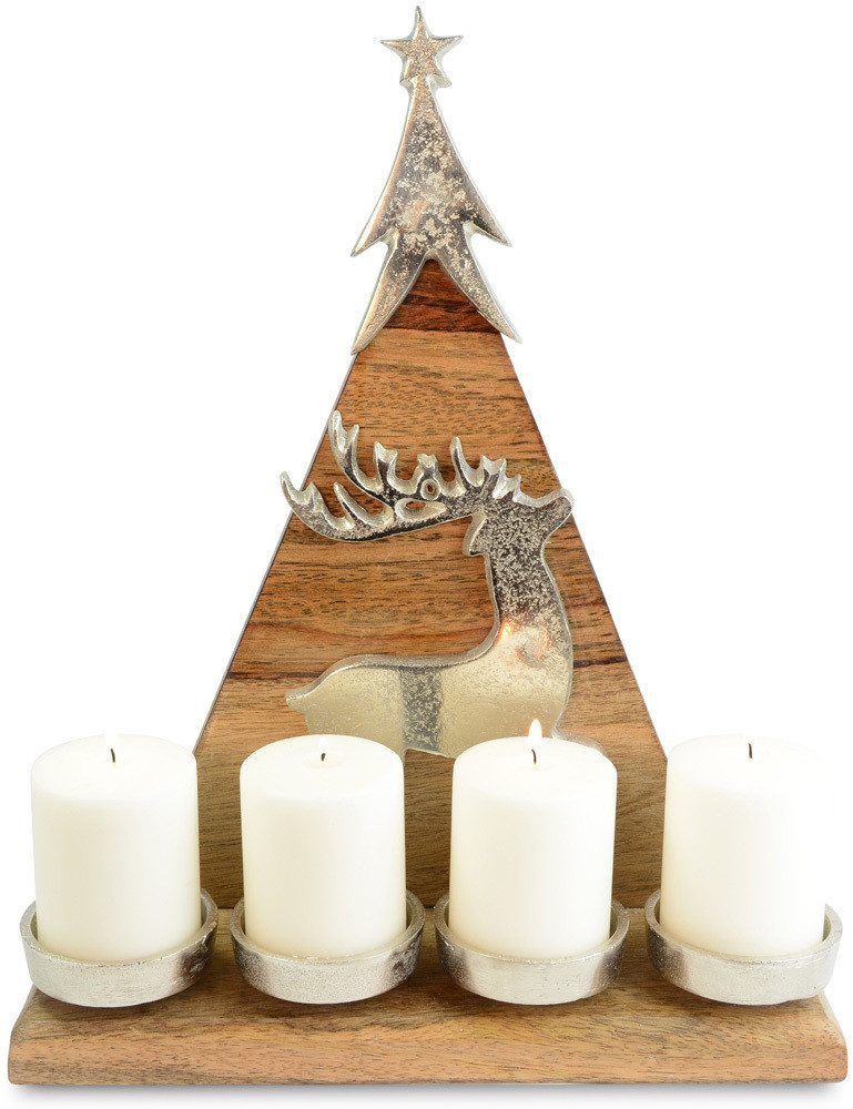 RIFFELMACHER & WEINBERGER Adventsleuchter Riffelmacher Kerzenleuchter Weihnachtsbaum mit Hir