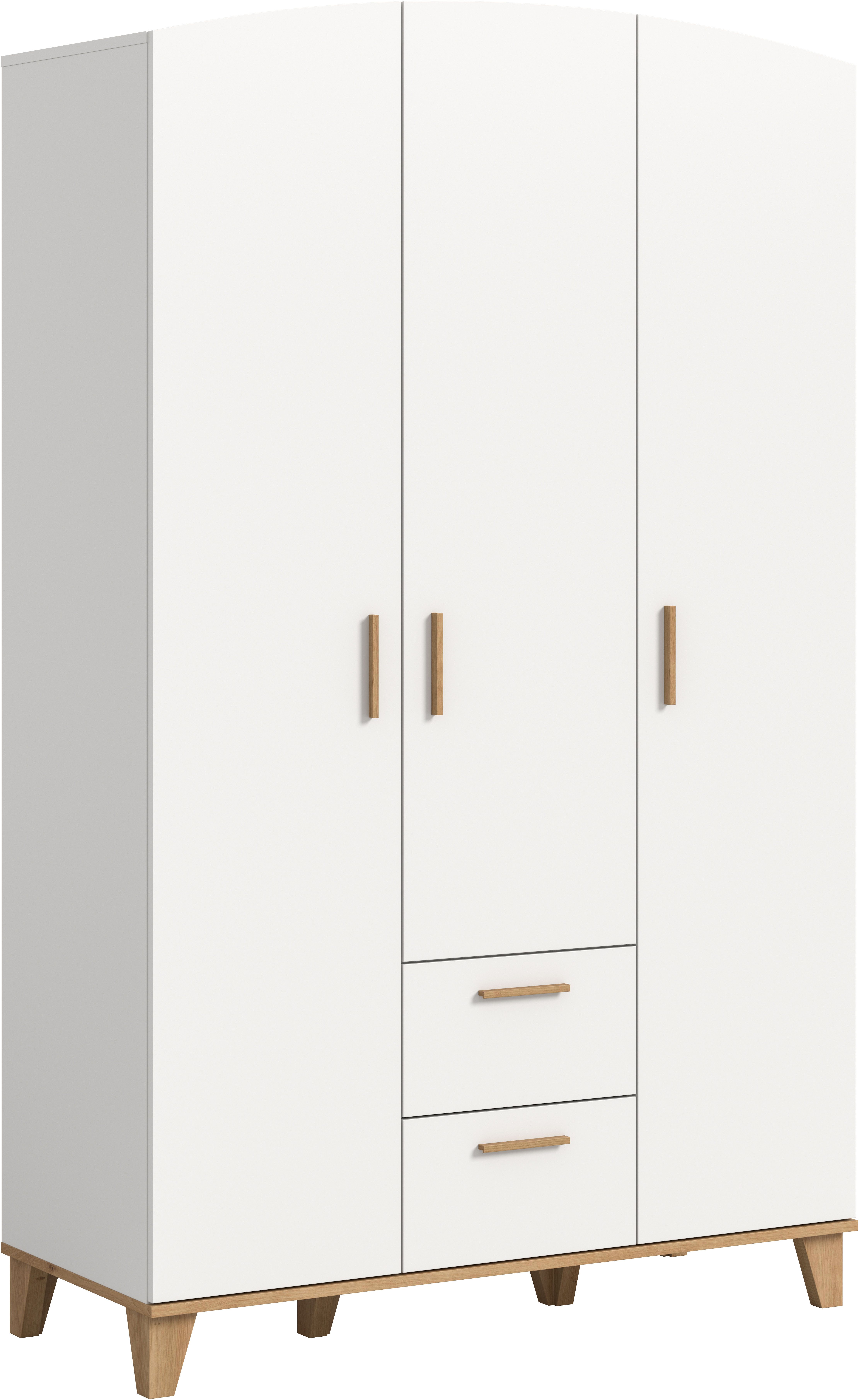 Home affaire Kleiderschrank LASSE, Schlafzimmerschrank, Garderobe, Schrank (1-St., in verschiedenen Breiten erhältich, im Scandi-Look) 3Türen,2Schubkästen,4Einlegeböden,3Konstruktionsböden,2Kleiderstangen