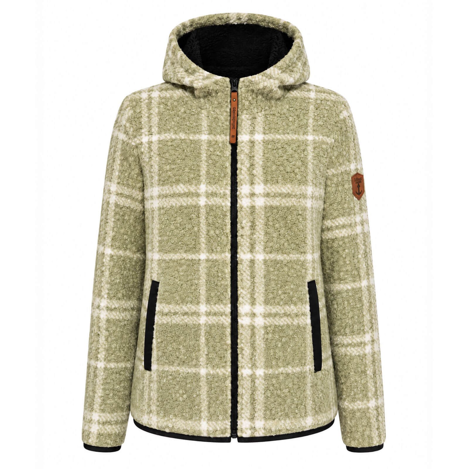 Lizzard Sports Fleecejacke Damen Sherpa-Fleecejacke 20522 Karomuster - Übergangsjacke Fleece Kapuze, Frontreißverschluss, Seitliche Eingrifftaschen, Innentasche