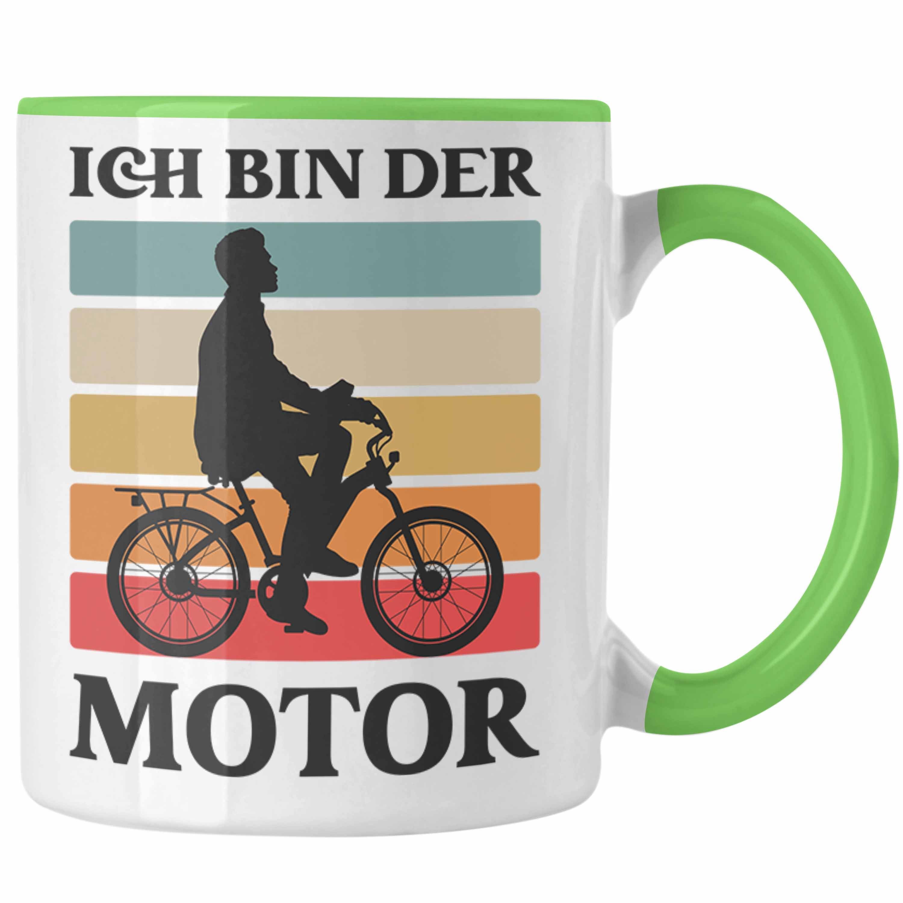 Trendation Tasse Trendation - Fahrradfahrer Radfahrer Lustig Tasse Rennrad Spruch Grün mit Mountainbike Geschenkidee Geschenk