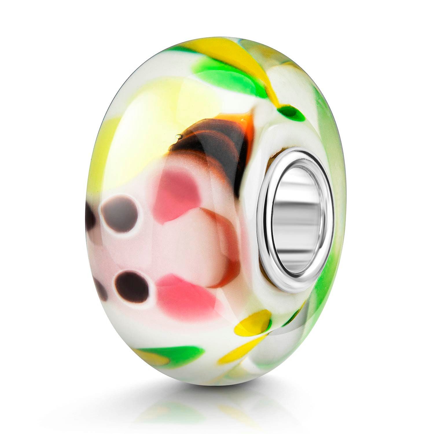 Bead Glasperle Damen Kinder Bunt Biene Hülse 925 Silber 134