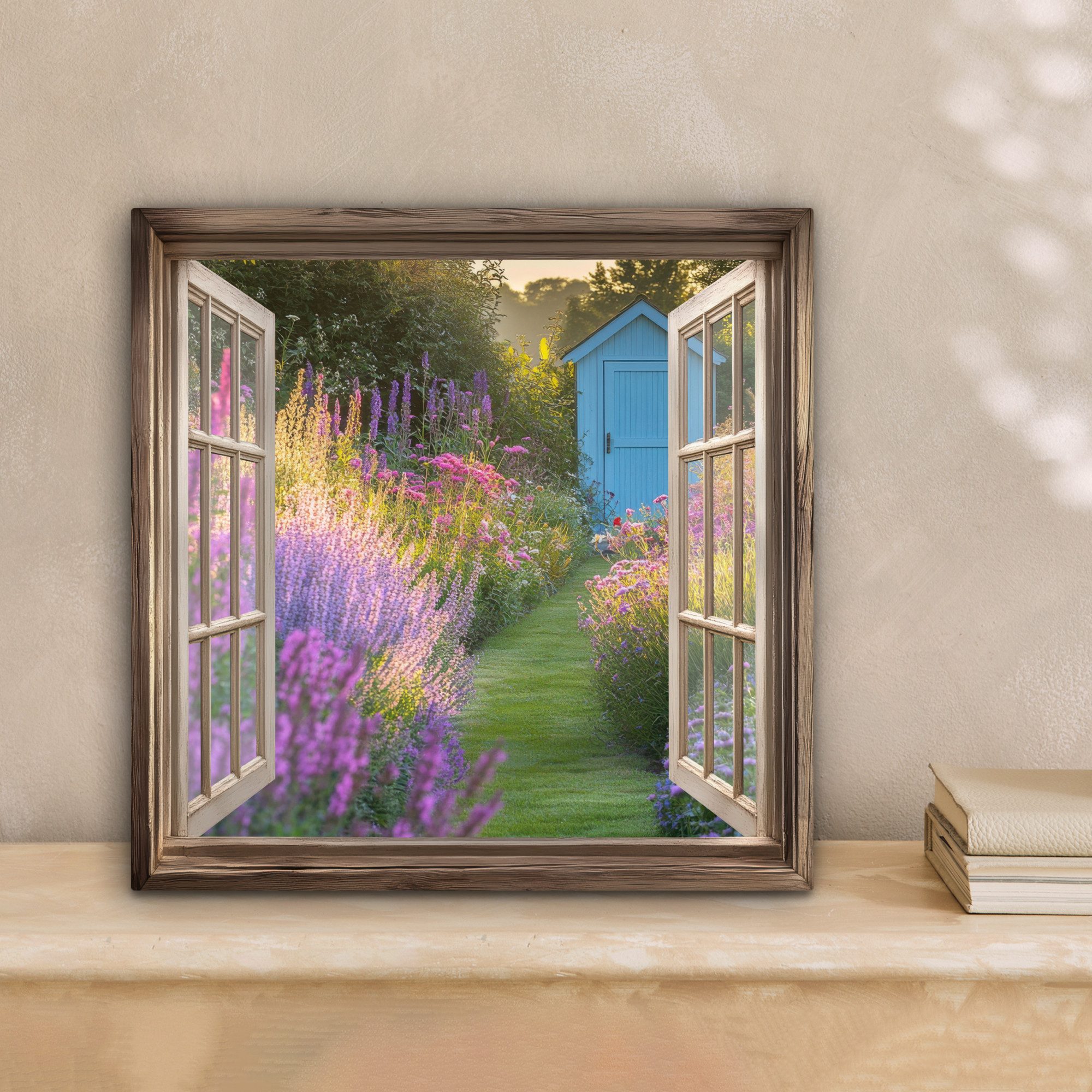 OneMillionCanvasses® Leinwandbild Fensterblick - Fenster - günstig online kaufen