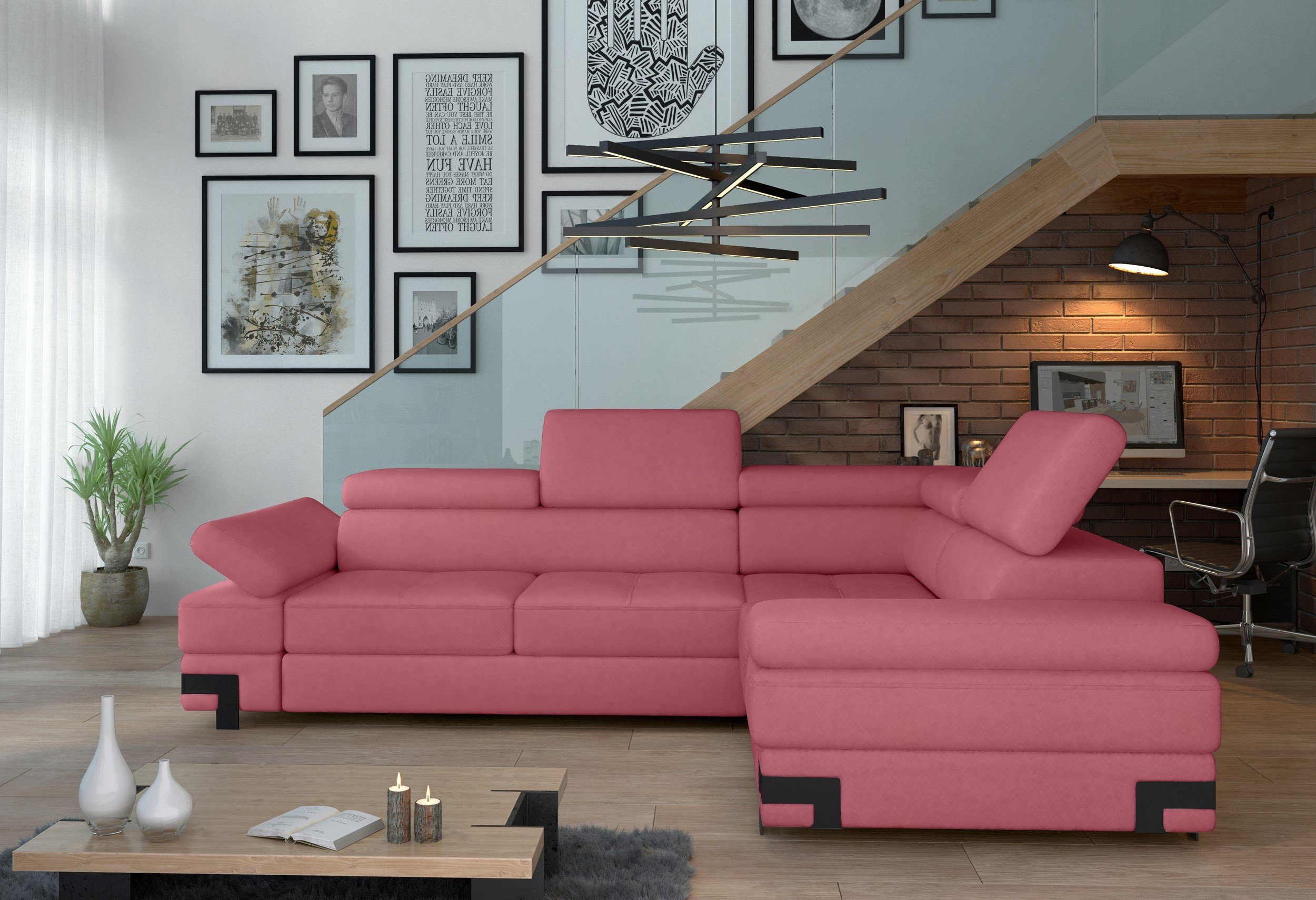 Stylefy Ecksofa Riola, L-Form, Eckcouch, mane links oder rechts bestellbar, mit Bettfunktion und Bettkasten, Relaxfunktion, Modern Design