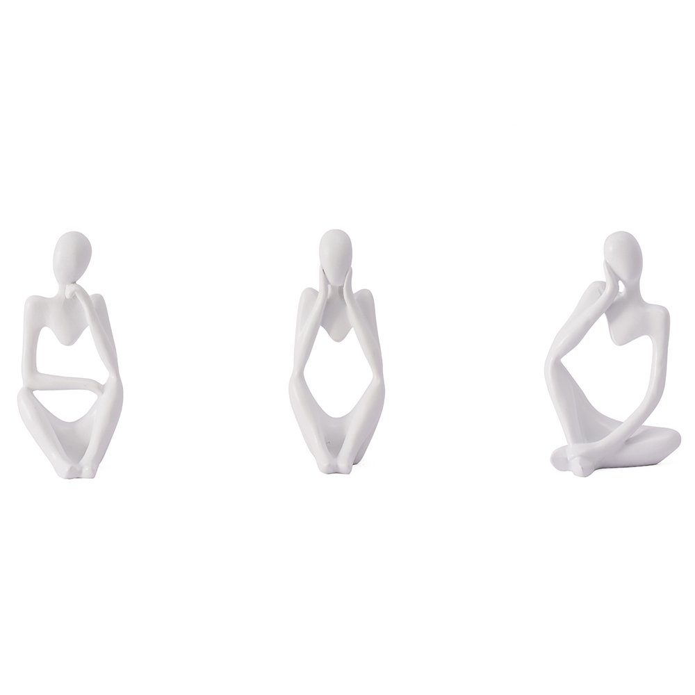 [Frühbucher-Sonderpreis] SIKAINI Skulptur (Kunstobjekte,3 Stück abstrakte abstrakte Weihnachtsgeschenk Figurenfigur,Harzdekoration), Kunstfiguren, Weiß