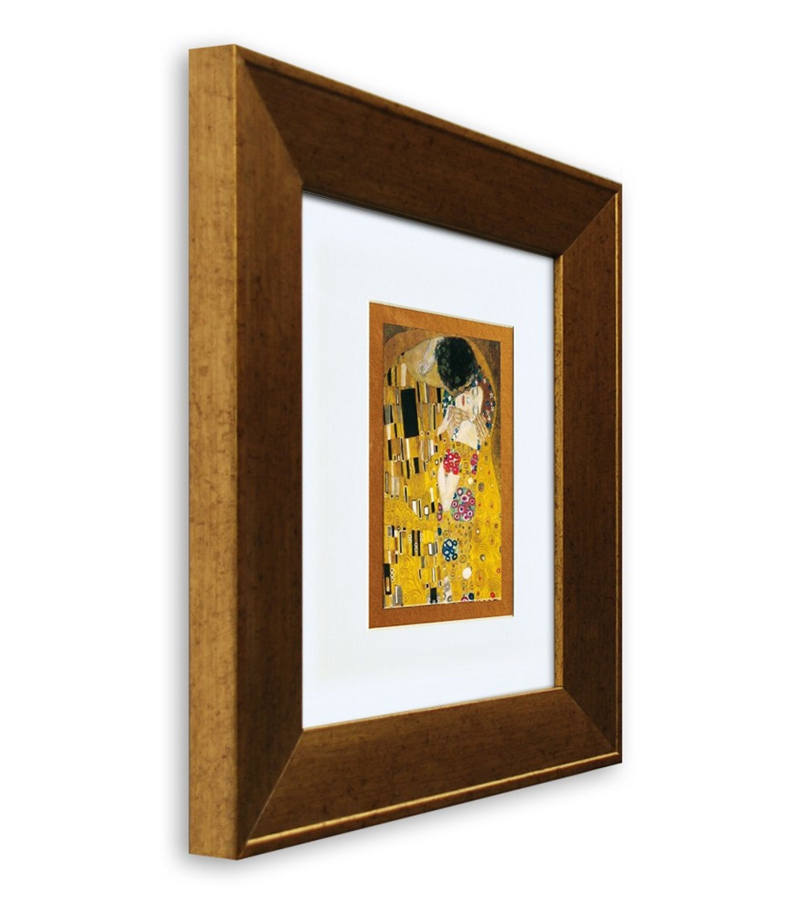 Gustav mit Bild Bild mit Poster Klimt: Kuss gerahmt Rahmen Der / Wandbild, 41x36cm Rahmen artissimo / Klimt Gustav