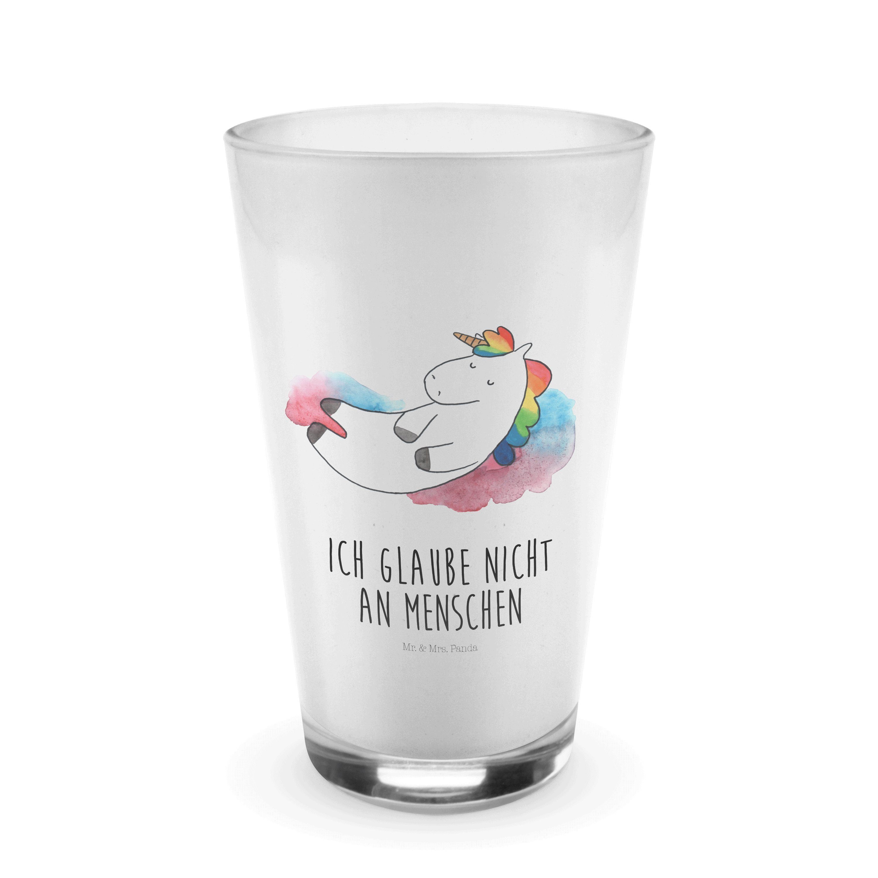 Mr. & Mrs. Panda Glas Einhorn Wolke 7 - Transparent - Geschenk, Glas, Unicorn, Einhörner, Premium Glas