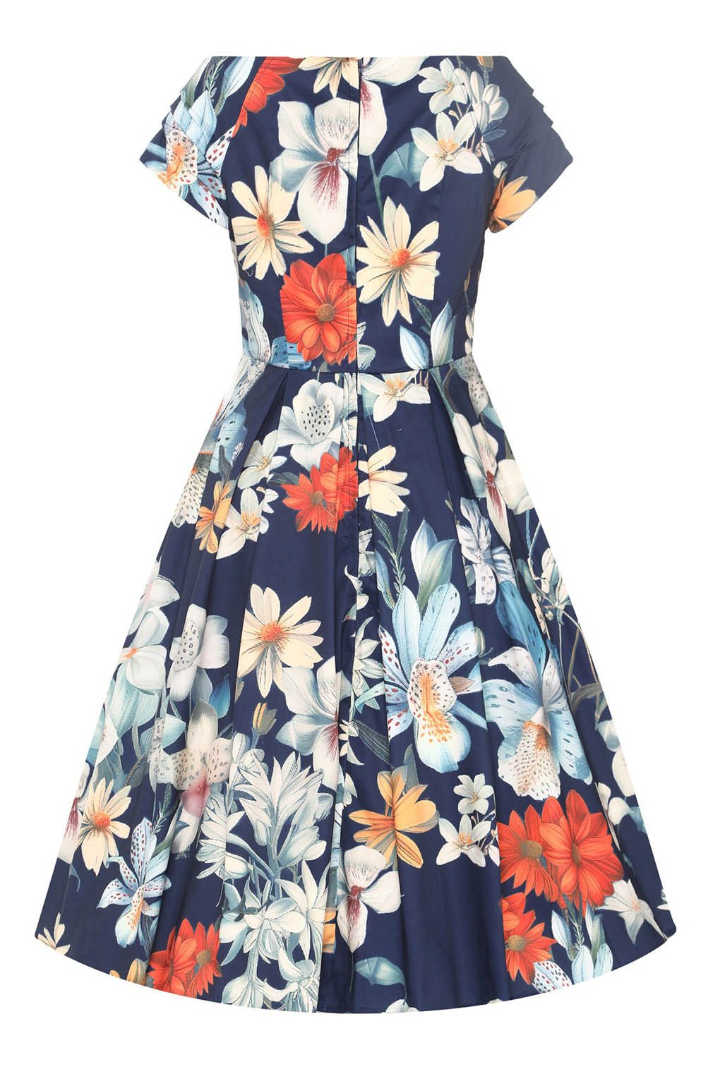 Dolly and Dotty A-Linien-Kleid Lily Tropical Floral Off-Shoulder Vintage Retro