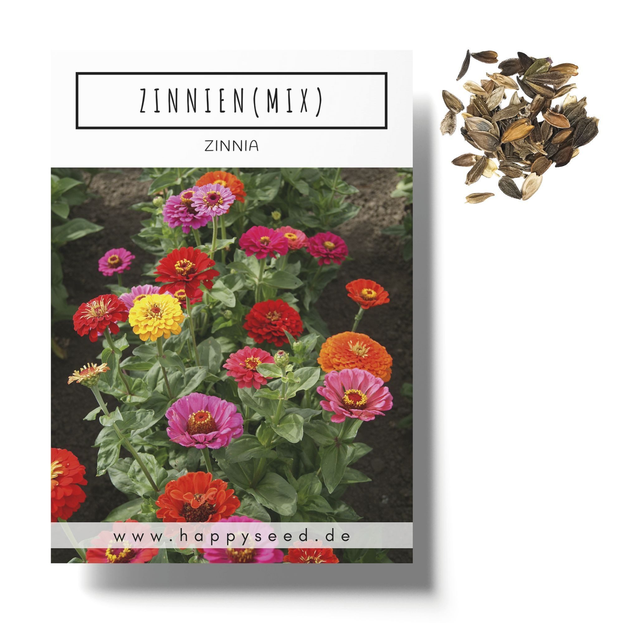 HappySeed Blumensamen Zinnien Samen - Zinnia (Mix), Blumen