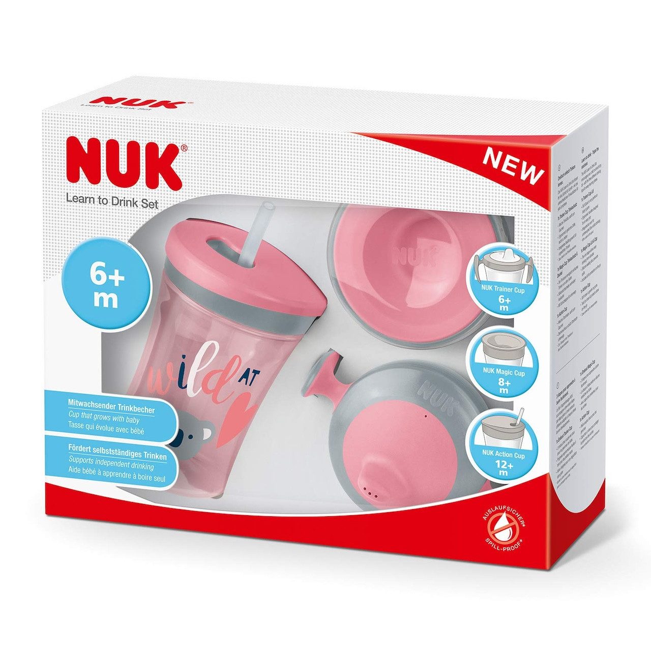 NUK Babyflasche NUK 3-in-1 Trinklernset Trainer /Action/Magic Cup