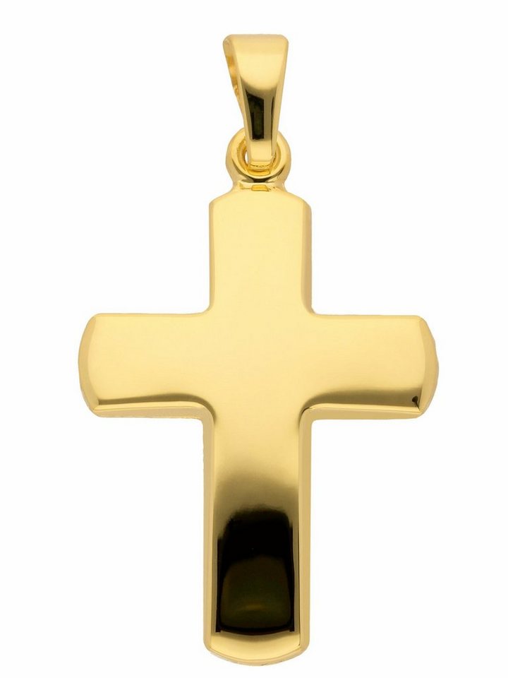 Adelia´s Kettenanhänger 585 Gold Kreuz Anhänger, Goldschmuck für Damen &  Herren, Maße - Breite 14,3 mm - Höhe 18,2 mm