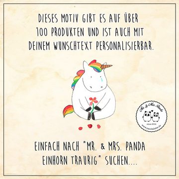 Mr. & Mrs. Panda Tragetasche Einhorn Traurig - Braun Pastell - Geschenk, Pegasus, Trösten. Freunds (1-tlg), Lange Tragegriffe