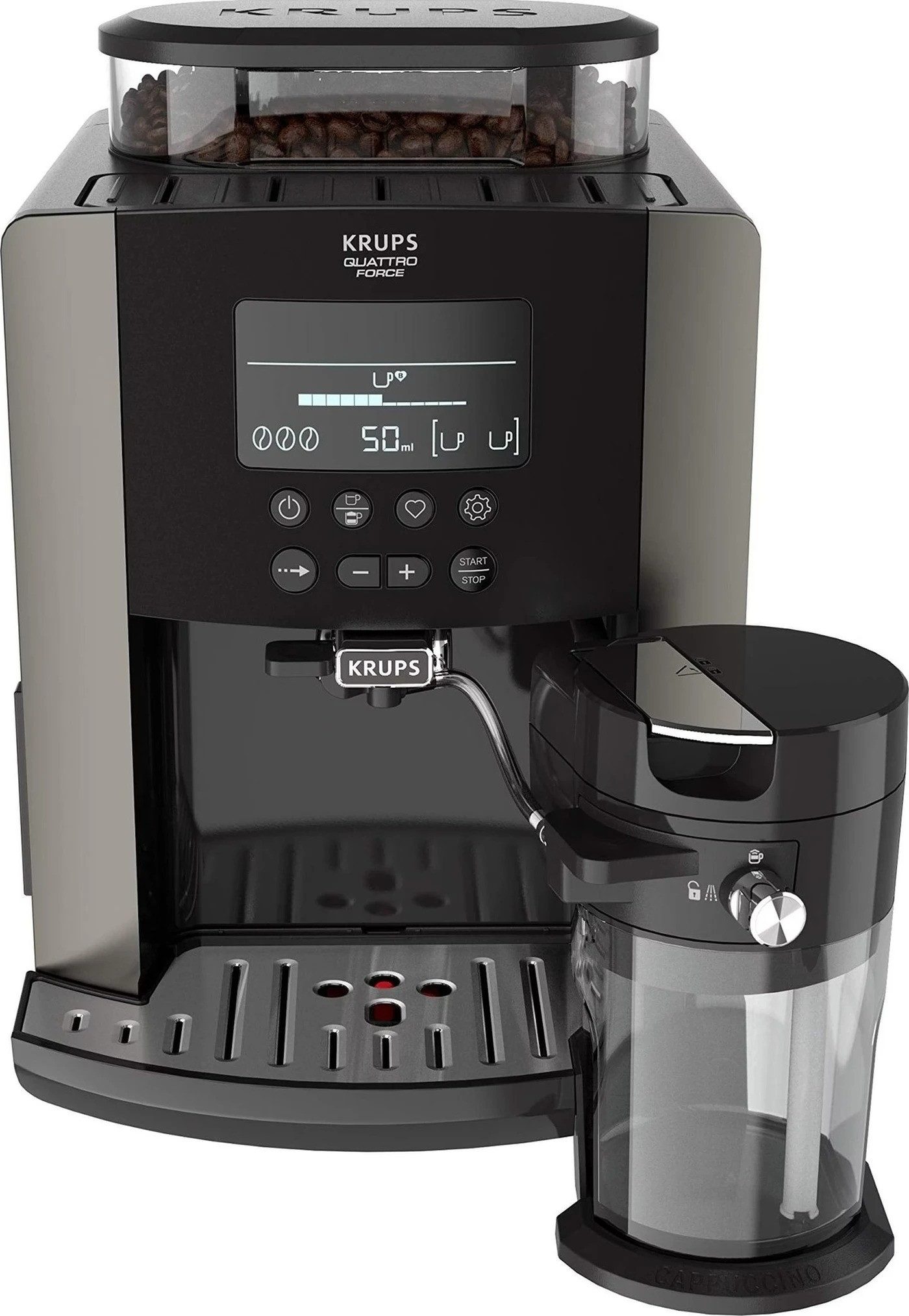 Krups Kaffeevollautomat EA819E10, Krups Essential EA819E10 Kaffeevollautomat 15 Bar 1,7L Schwarz