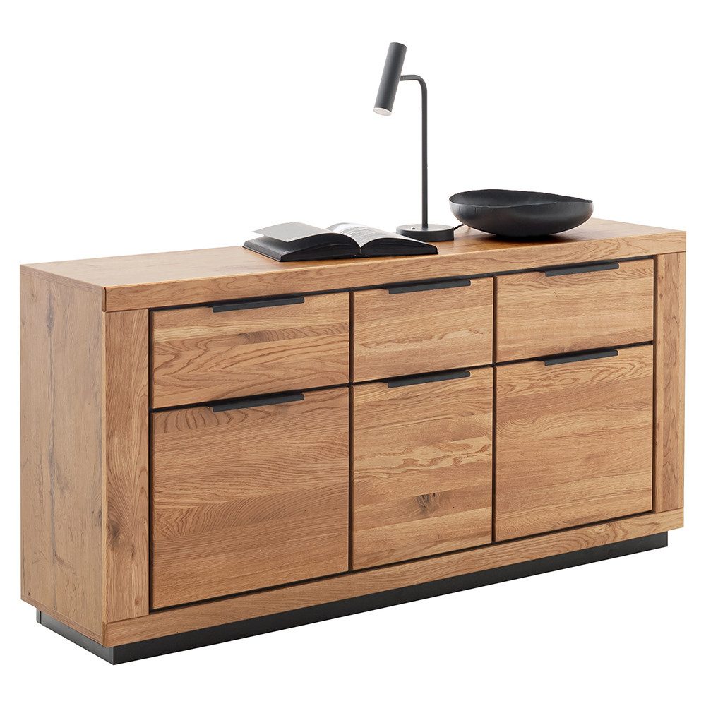 Lomadox Sideboard GIUSTINO-06, Eiche teilmassiv geölt, Massivholzfronten, 1 günstig online kaufen