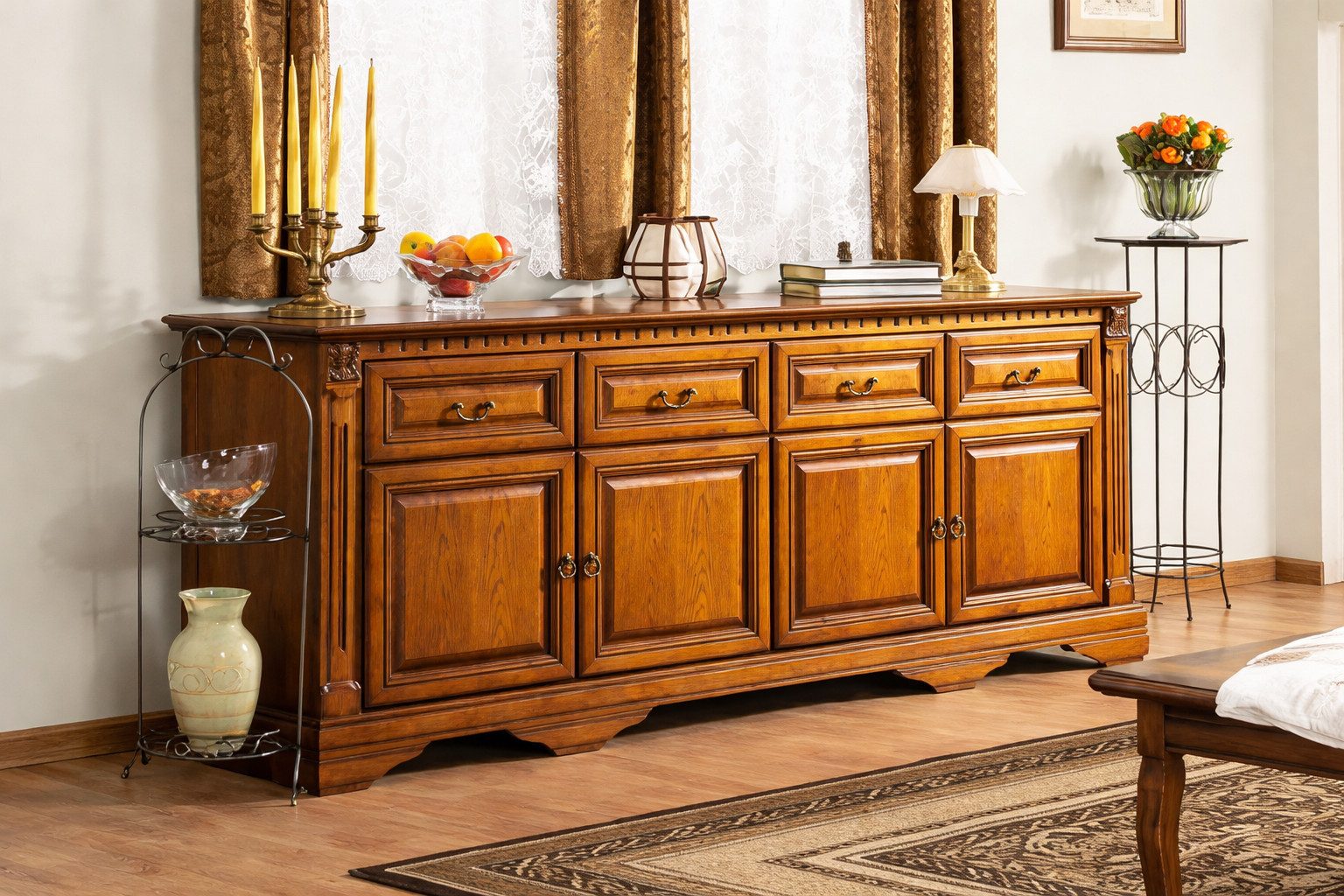 Xlmoebel Kombikommode Massive Kommode im klassischen Stil aus hochwertigem Holz (Klassische Kommode Kommoden Kommodenschrank - Model OK7B), Hergestellt in Europa
