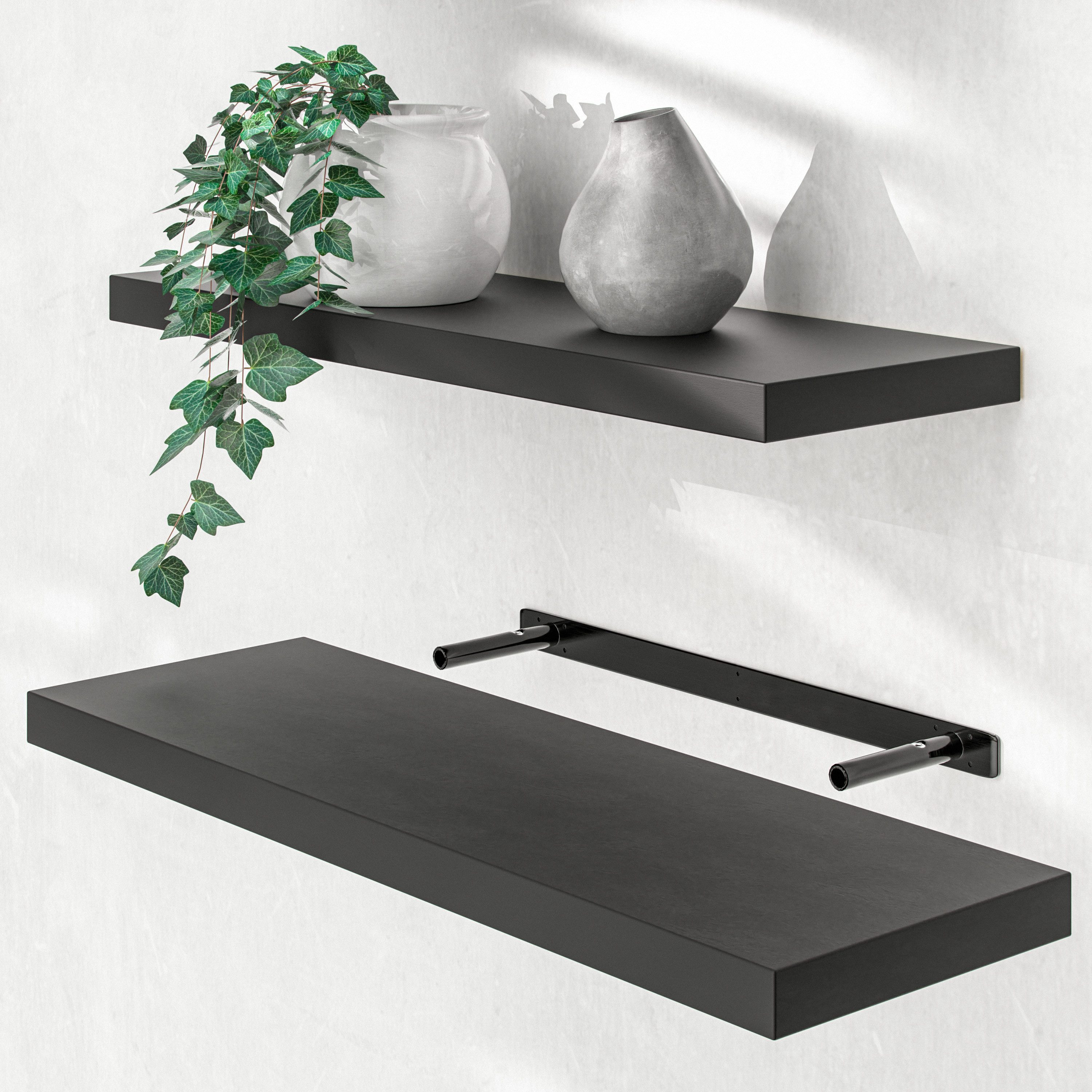 Casaria Wandboard, Schwarz Hängeregal mit Halterung günstig online kaufen